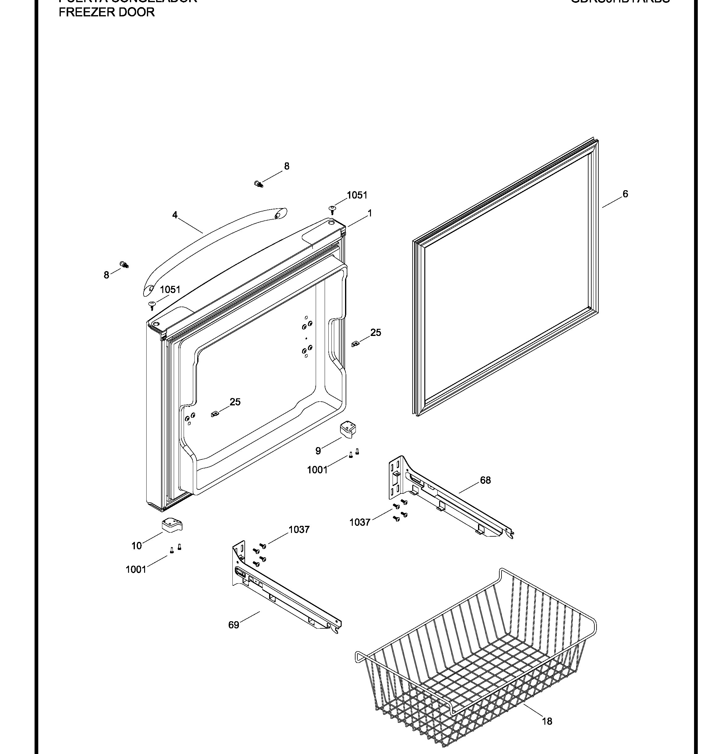 GDRS0HBYARBS Exploded View 1 appliance exploded-view parts diagram