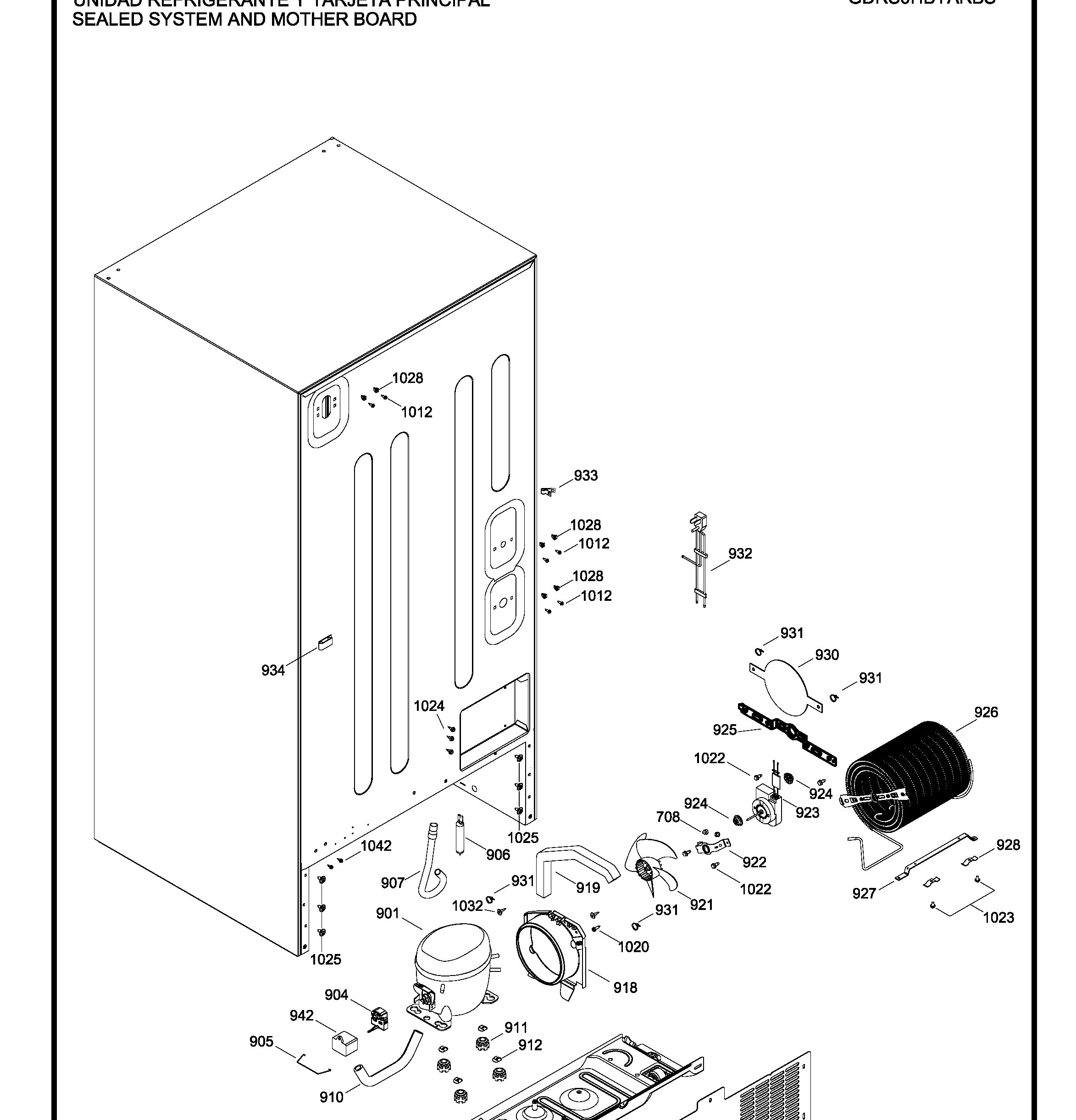 GDRS0HBYARBS Exploded View 8 appliance exploded-view parts diagram