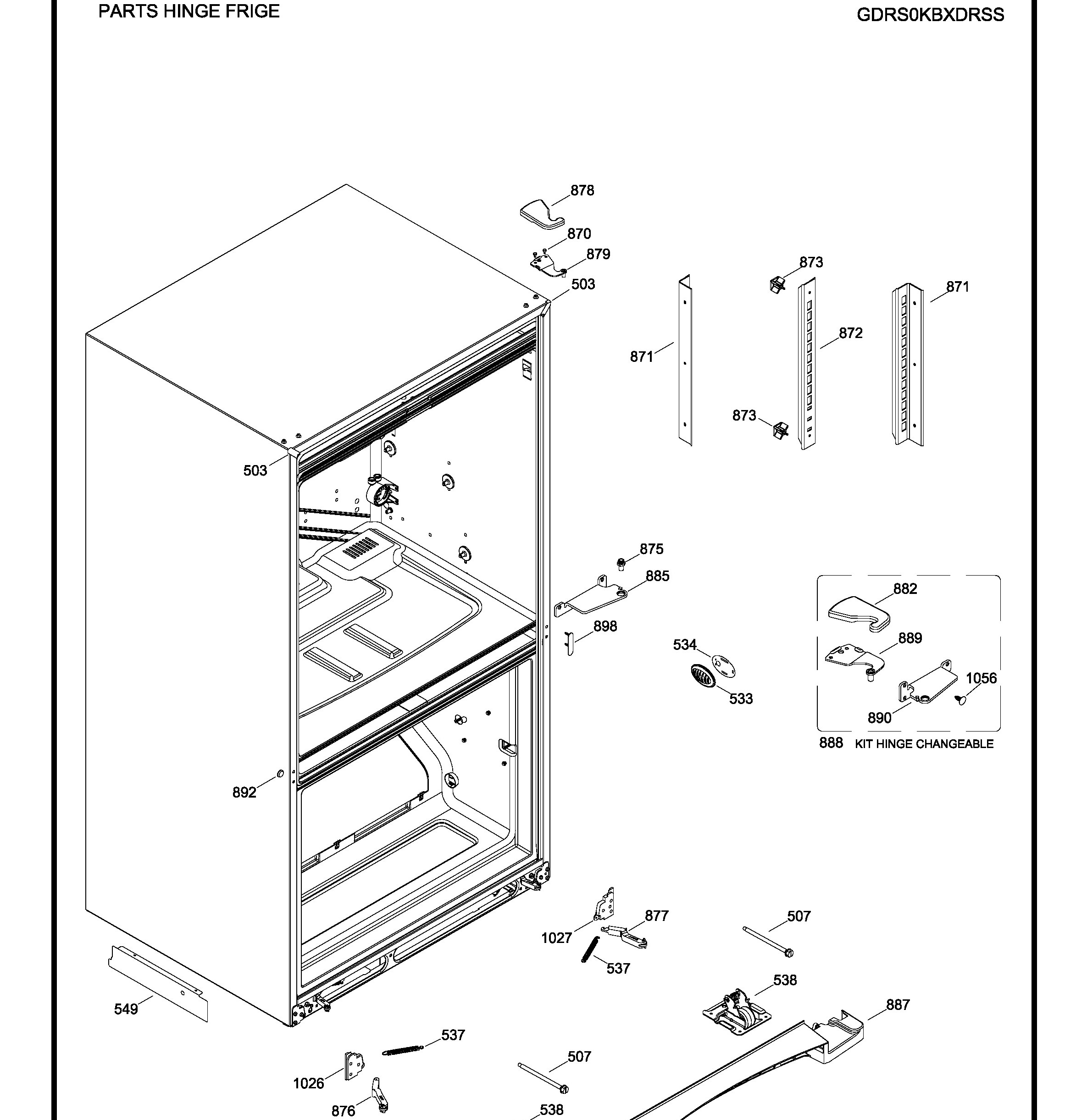 GDRS0KBXCRSS Exploded View 7 appliance exploded-view parts diagram