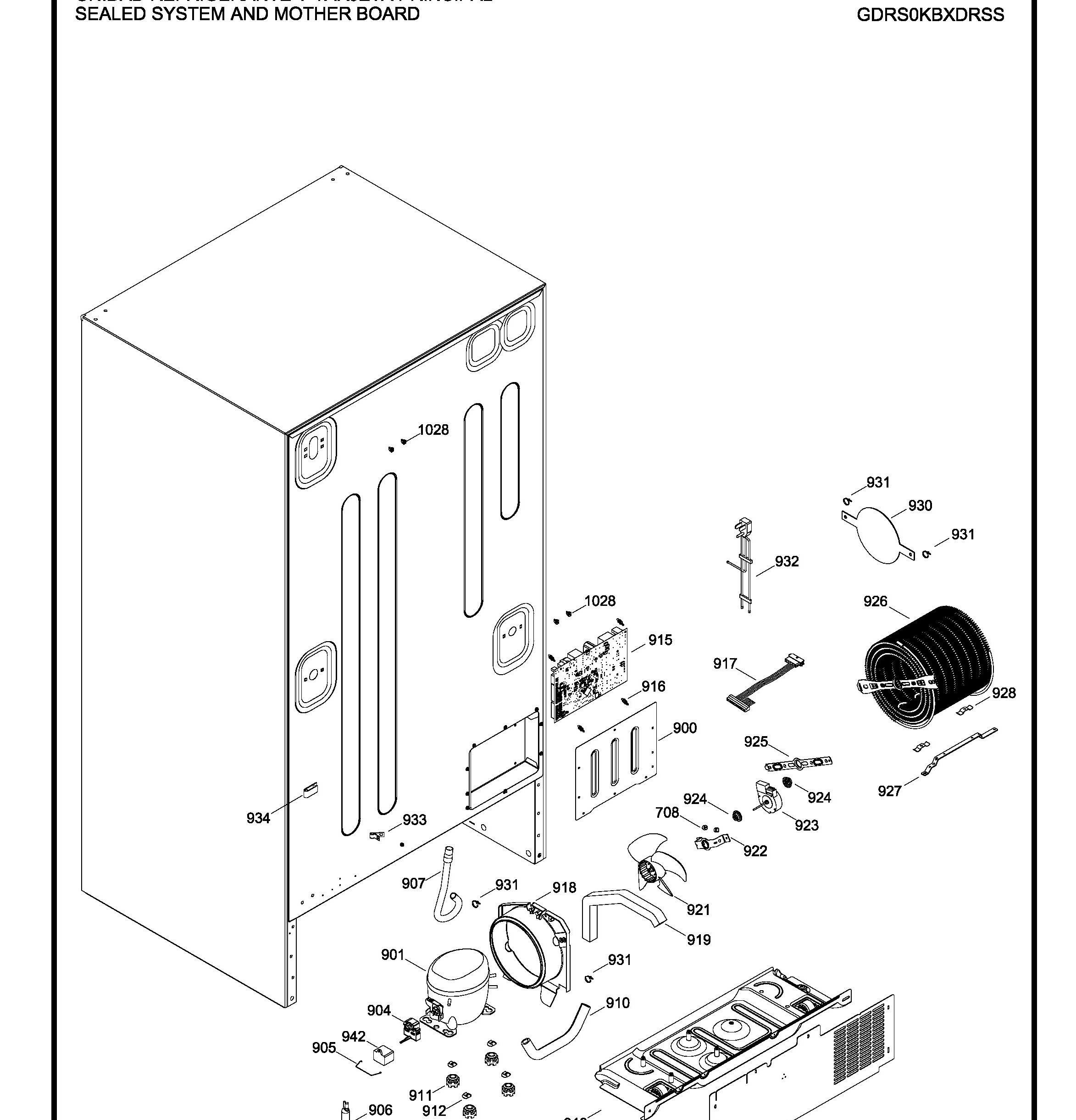 GDRS0KBXCRSS Exploded View 8 appliance exploded-view parts diagram