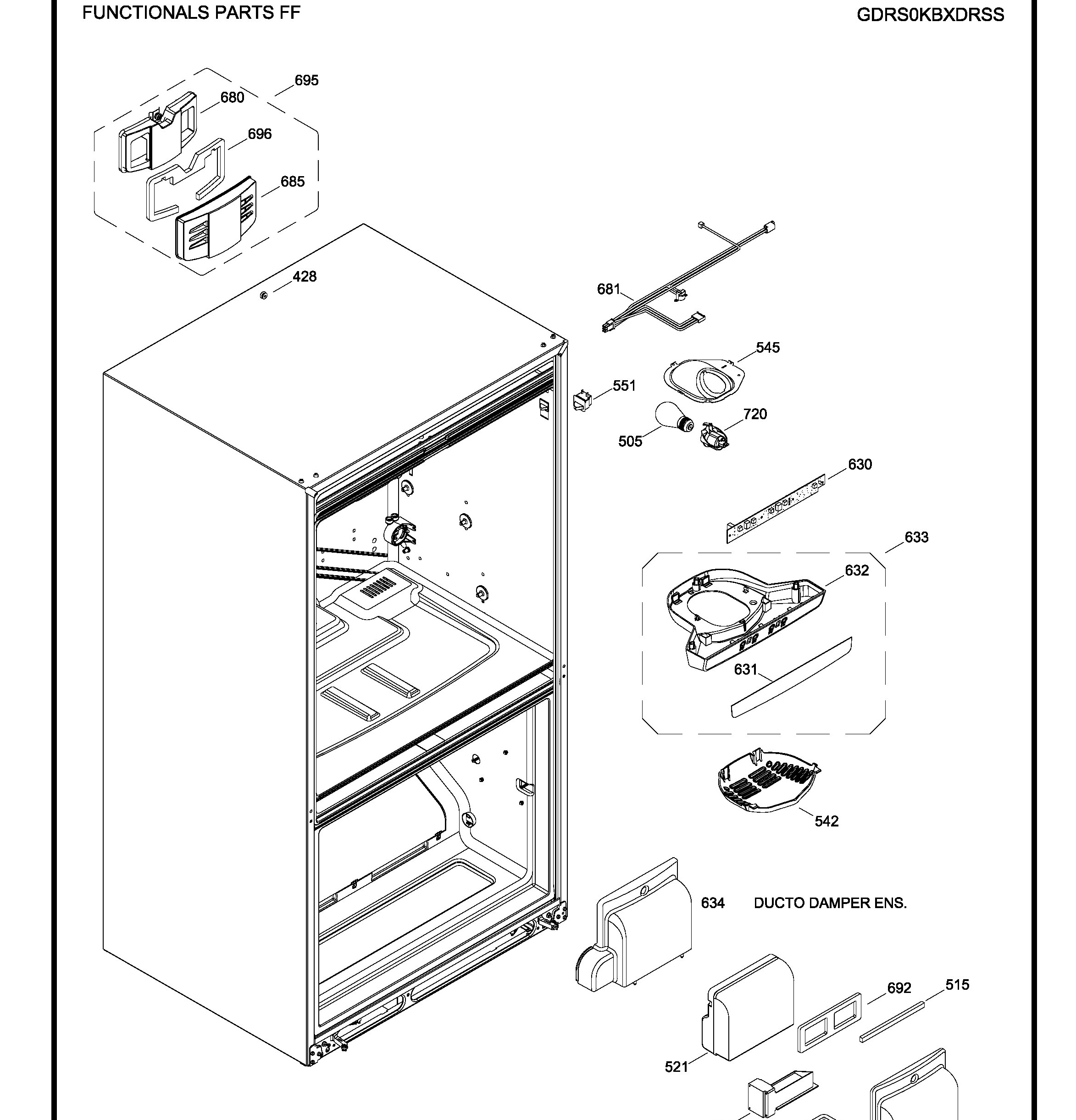 GDRS0KBXCRSS Exploded View 5 appliance exploded-view parts diagram