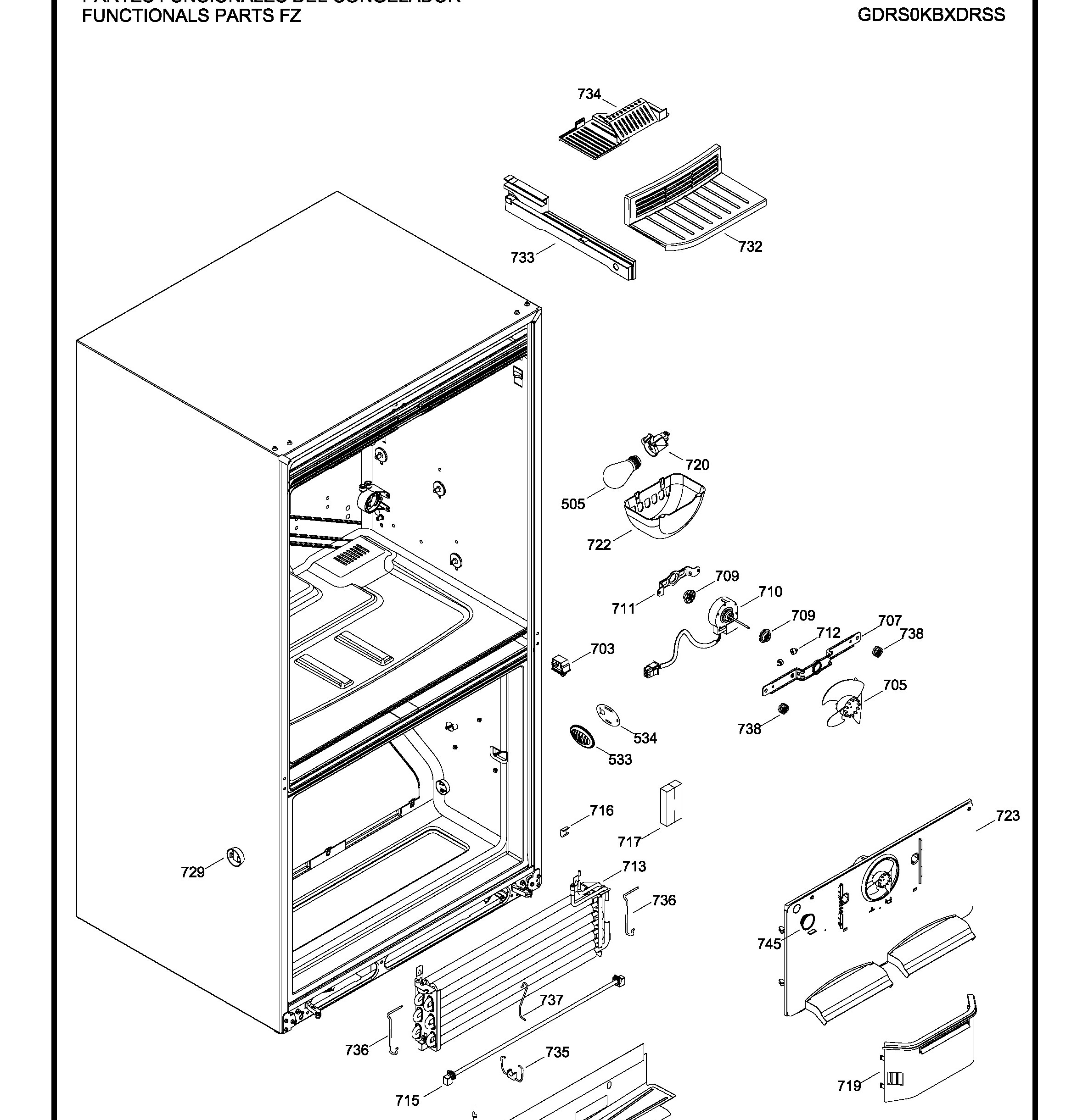 GDRS0KBXCRSS Exploded View 6 appliance exploded-view parts diagram
