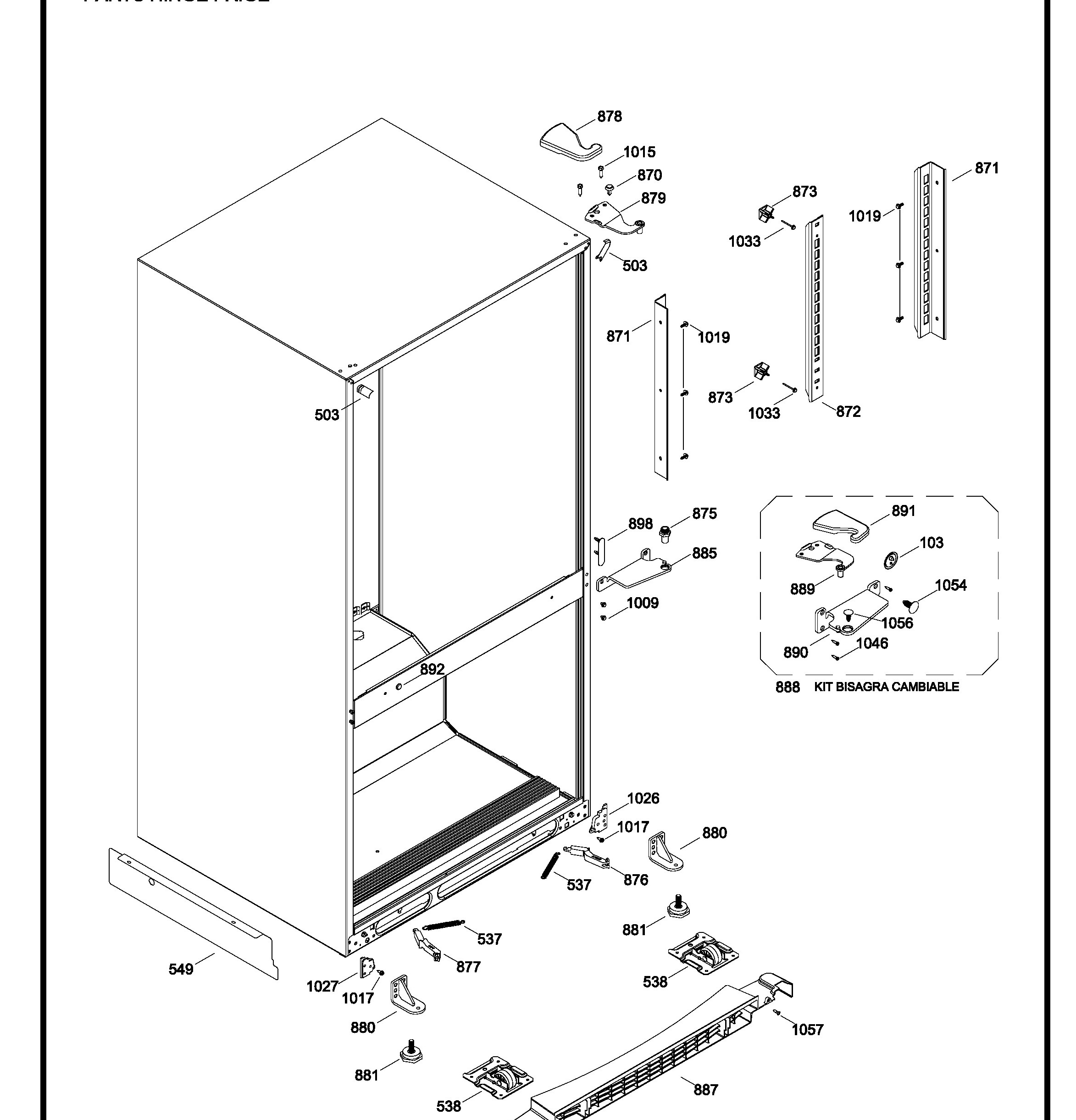 GDRS0KBXFRSS Exploded View 7 appliance exploded-view parts diagram