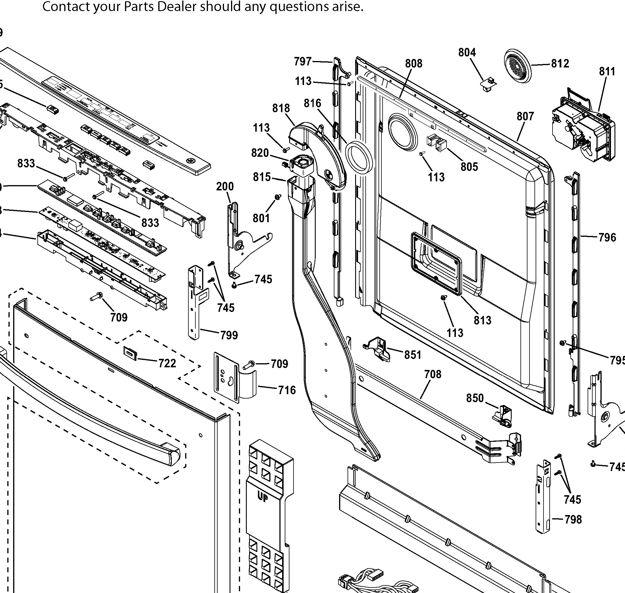 GDT580SMF8ES Exploded View 1 appliance exploded-view parts diagram