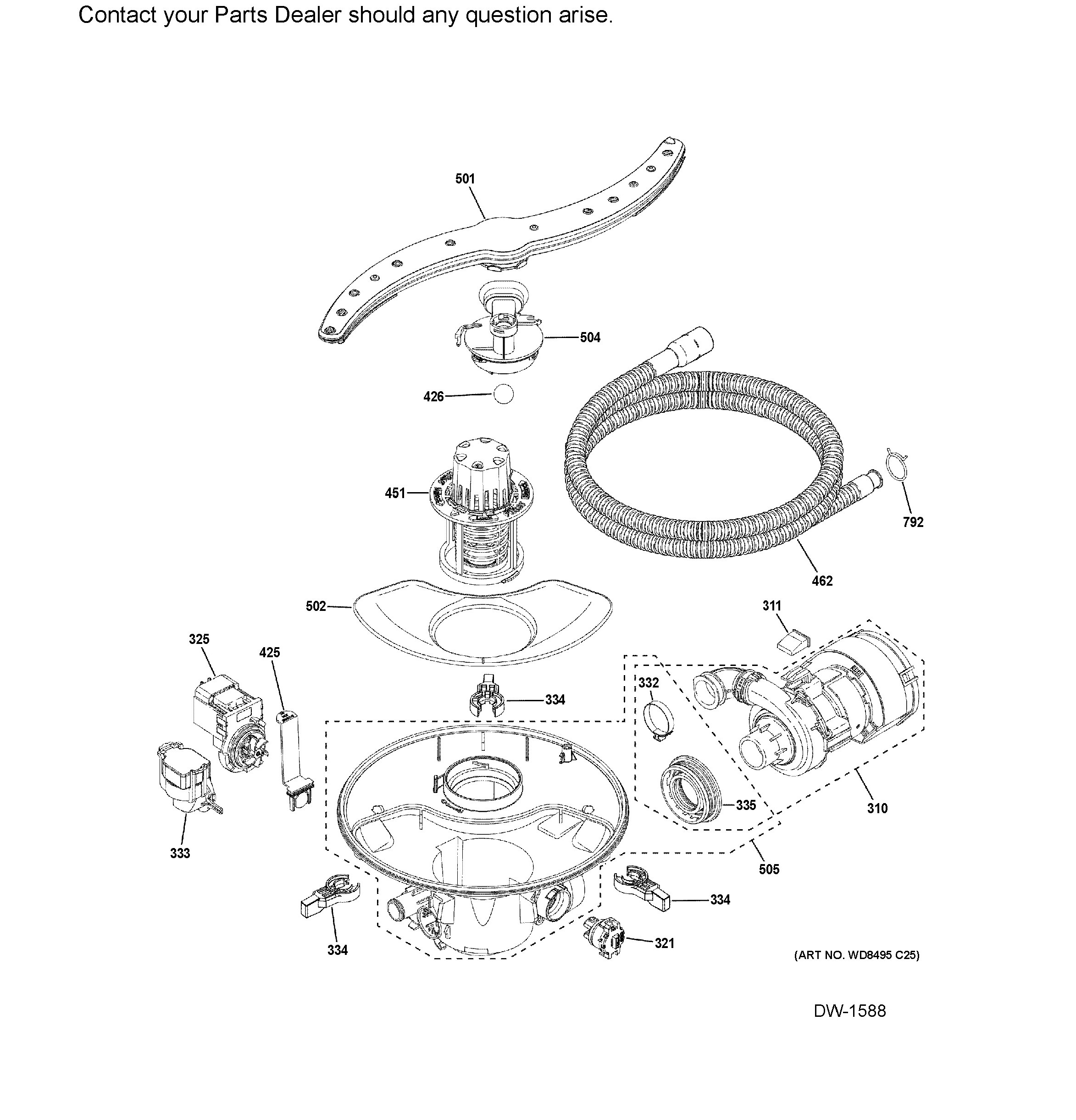 GDT605PSM4SS Exploded View 6 appliance exploded-view parts diagram
