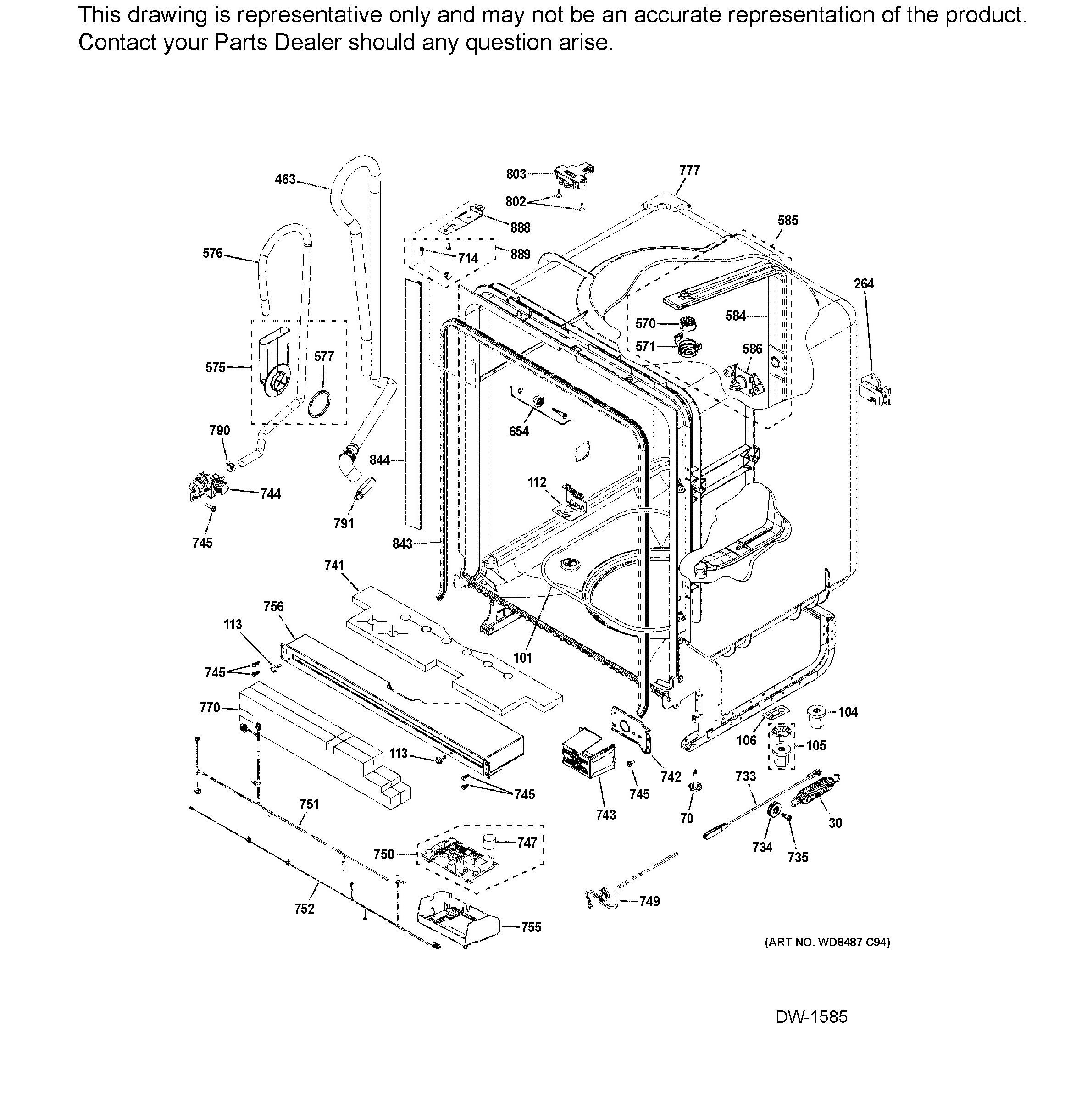 GDT635HMM4ES Exploded View 2 appliance exploded-view parts diagram
