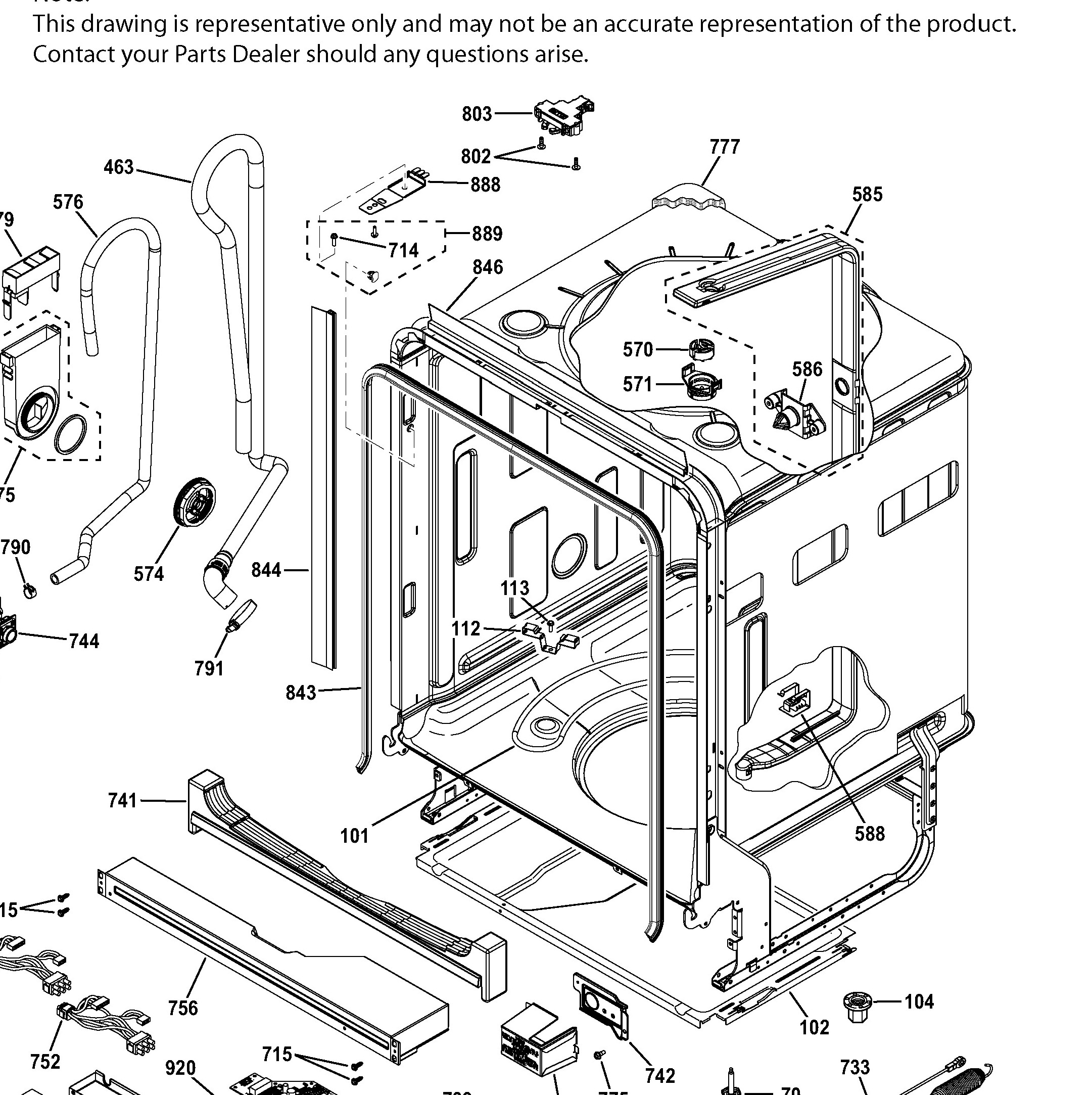 GDT655SSJ0SS Exploded View 2 appliance exploded-view parts diagram
