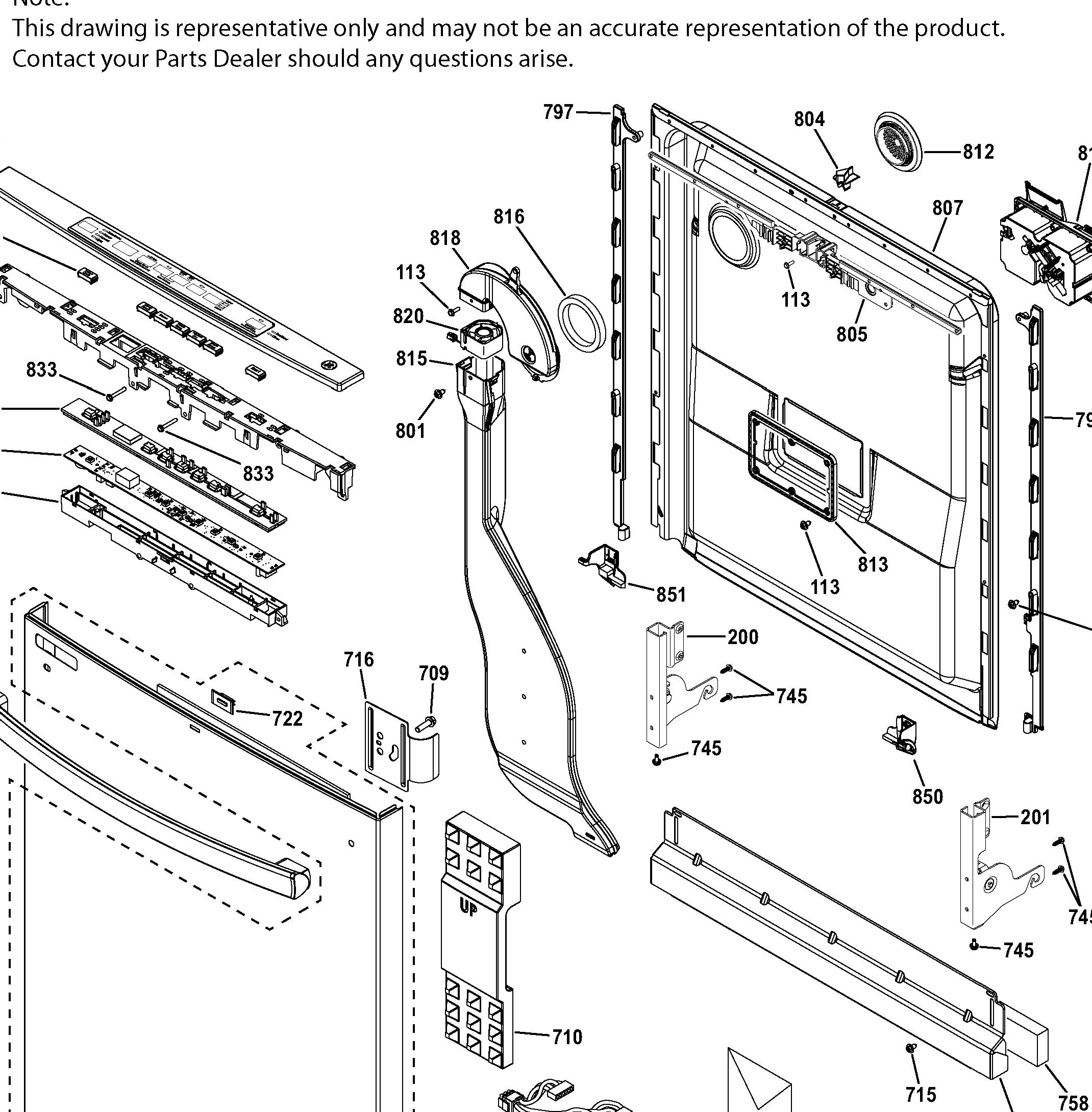 GDT655SSJ0SS Exploded View 1 appliance exploded-view parts diagram