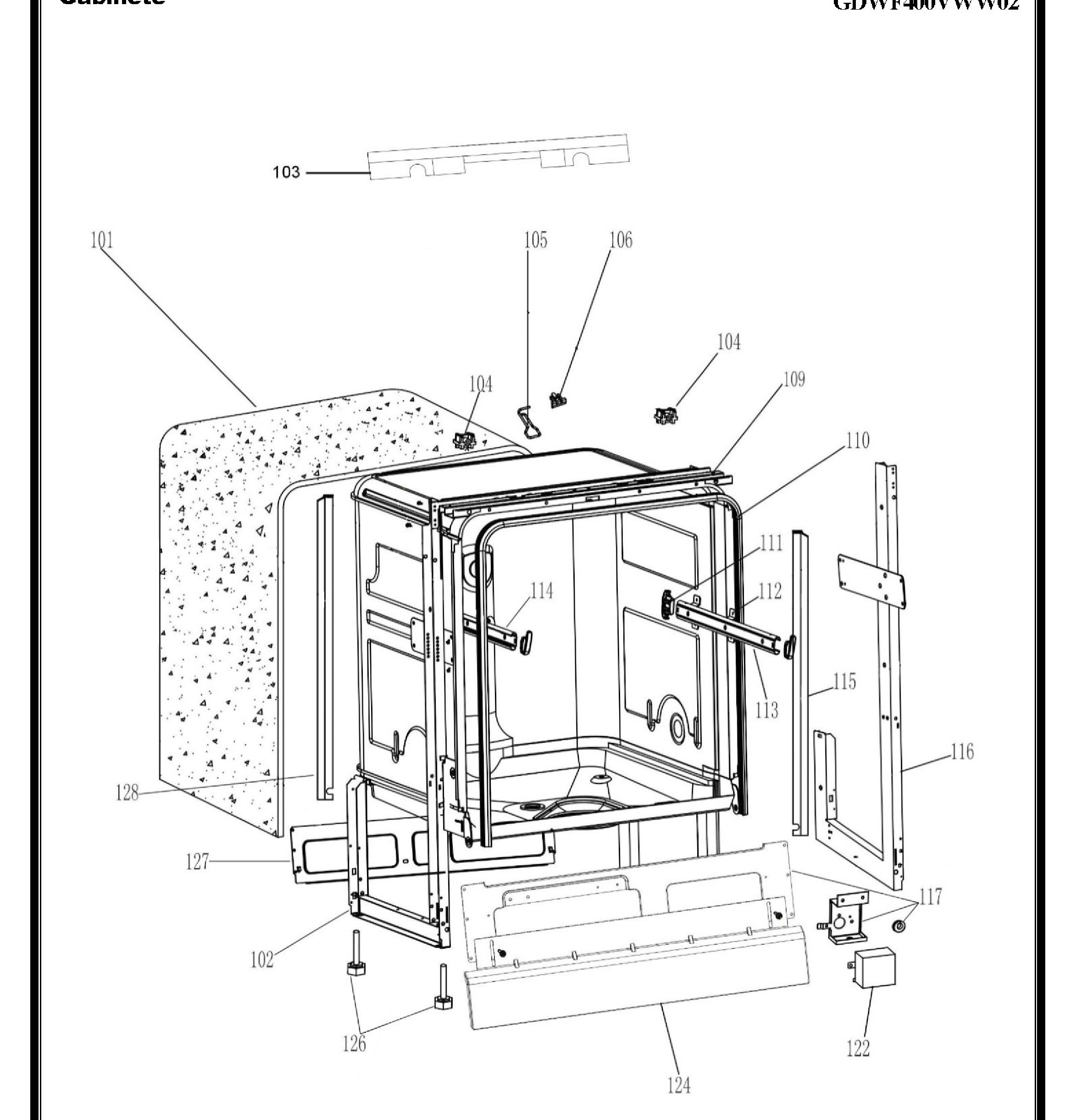 GDWF400VWW02 Exploded View 2 appliance exploded-view parts diagram
