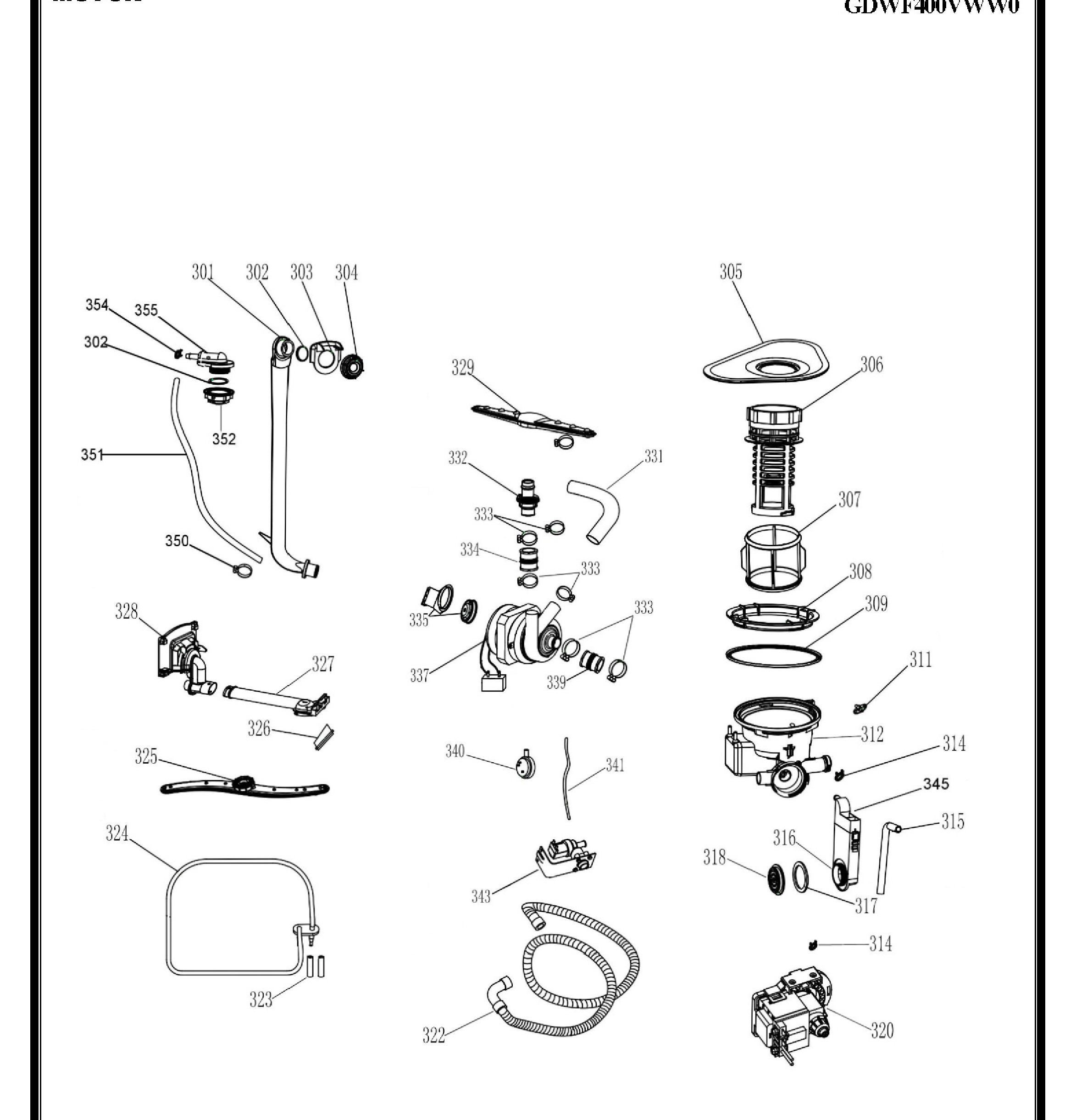 GDWF400VWW02 Exploded View 4 appliance exploded-view parts diagram