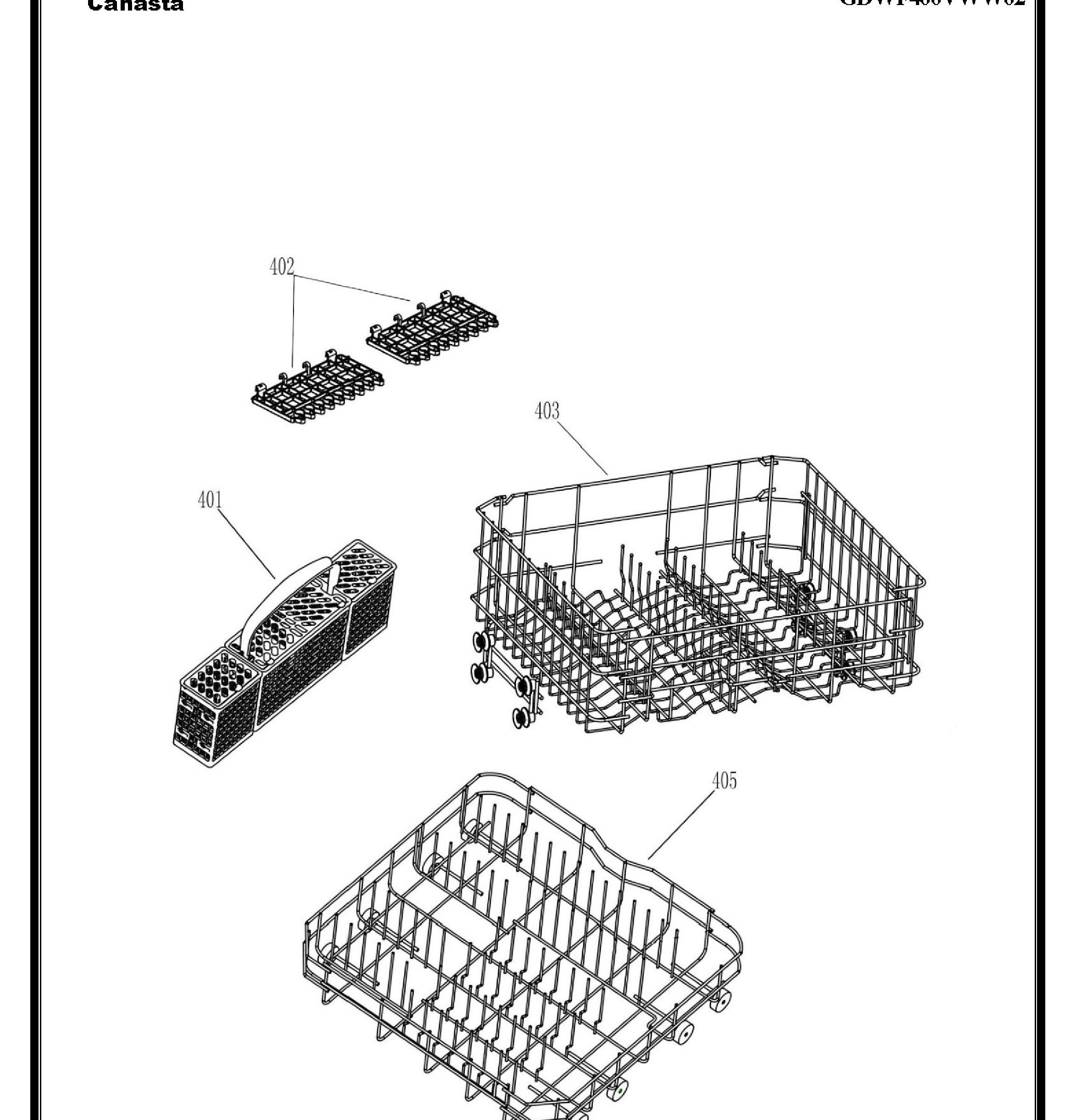 GDWF400VWW02 Exploded View 3 appliance exploded-view parts diagram
