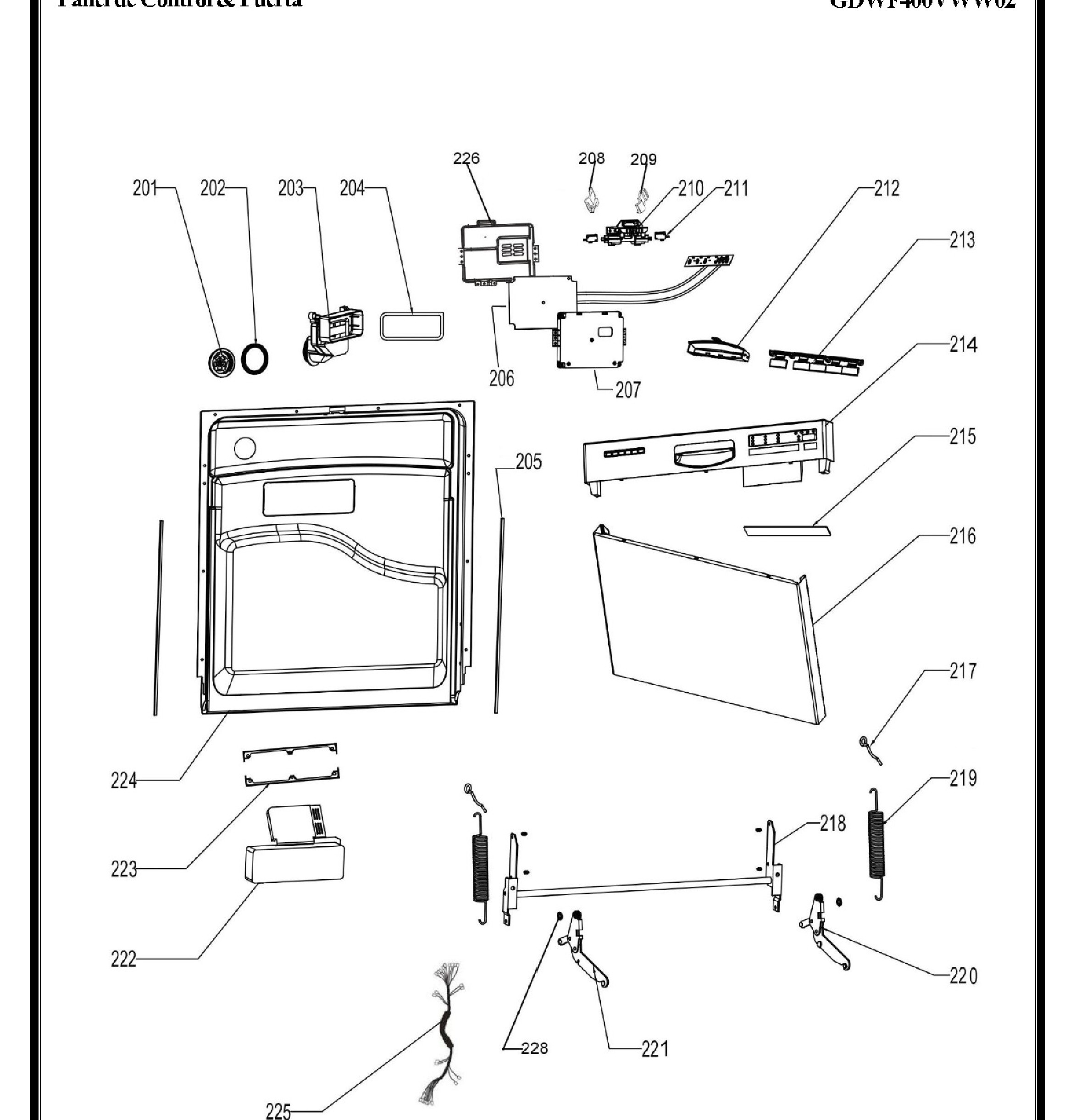 GDWF400VWW02 Exploded View 1 appliance exploded-view parts diagram
