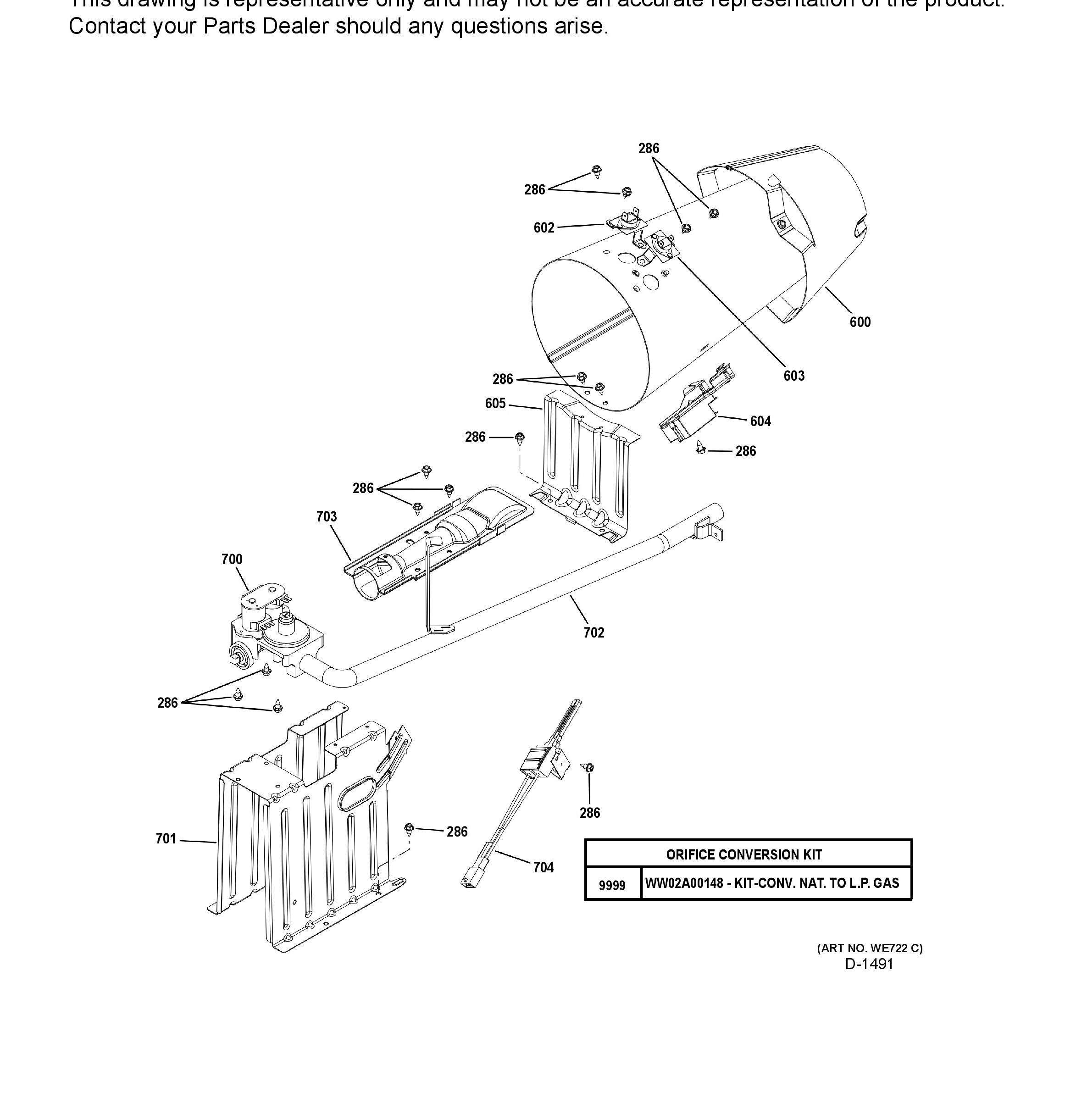 GFD55GSSN1WW Exploded View 7 appliance exploded-view parts diagram