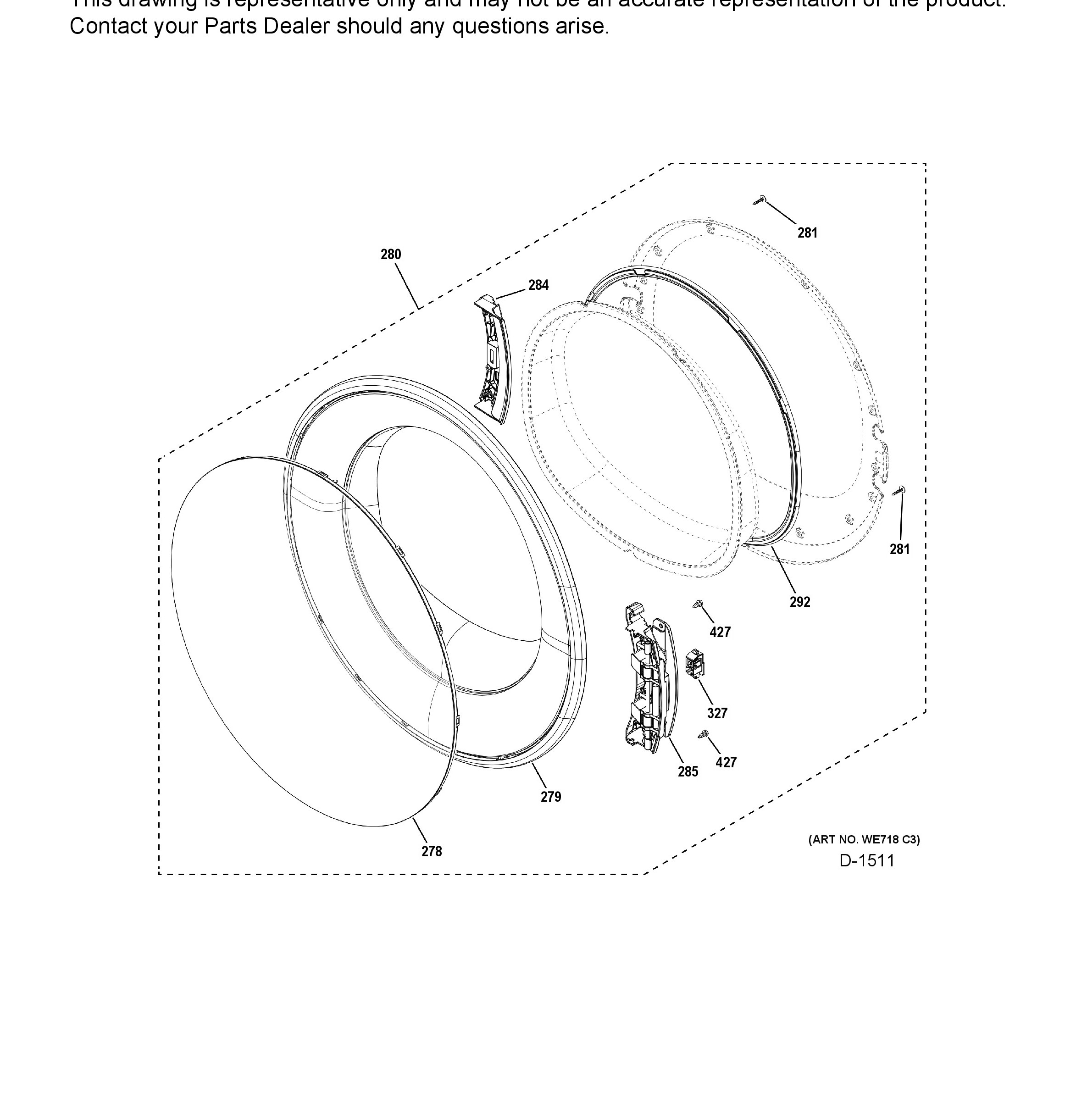 GFD55GSSN3WW Exploded View 4 appliance exploded-view parts diagram