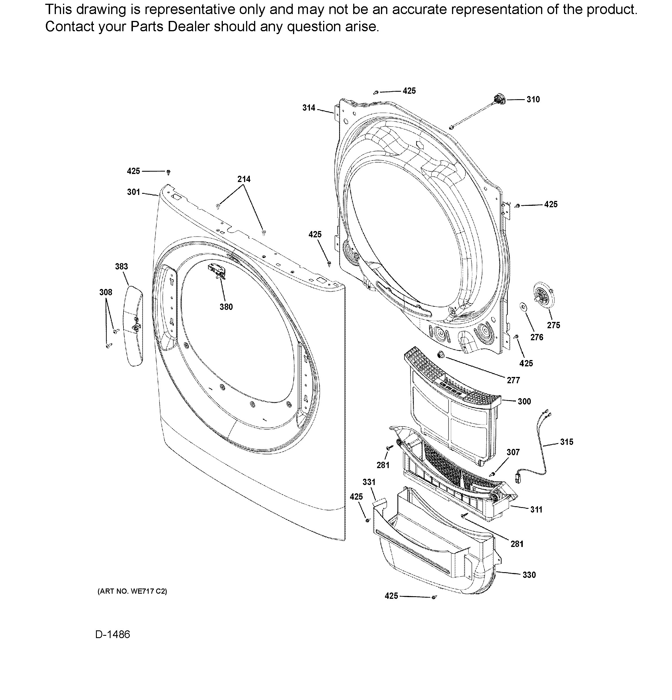 GFD65ESMN0SN Exploded View 2 appliance exploded-view parts diagram
