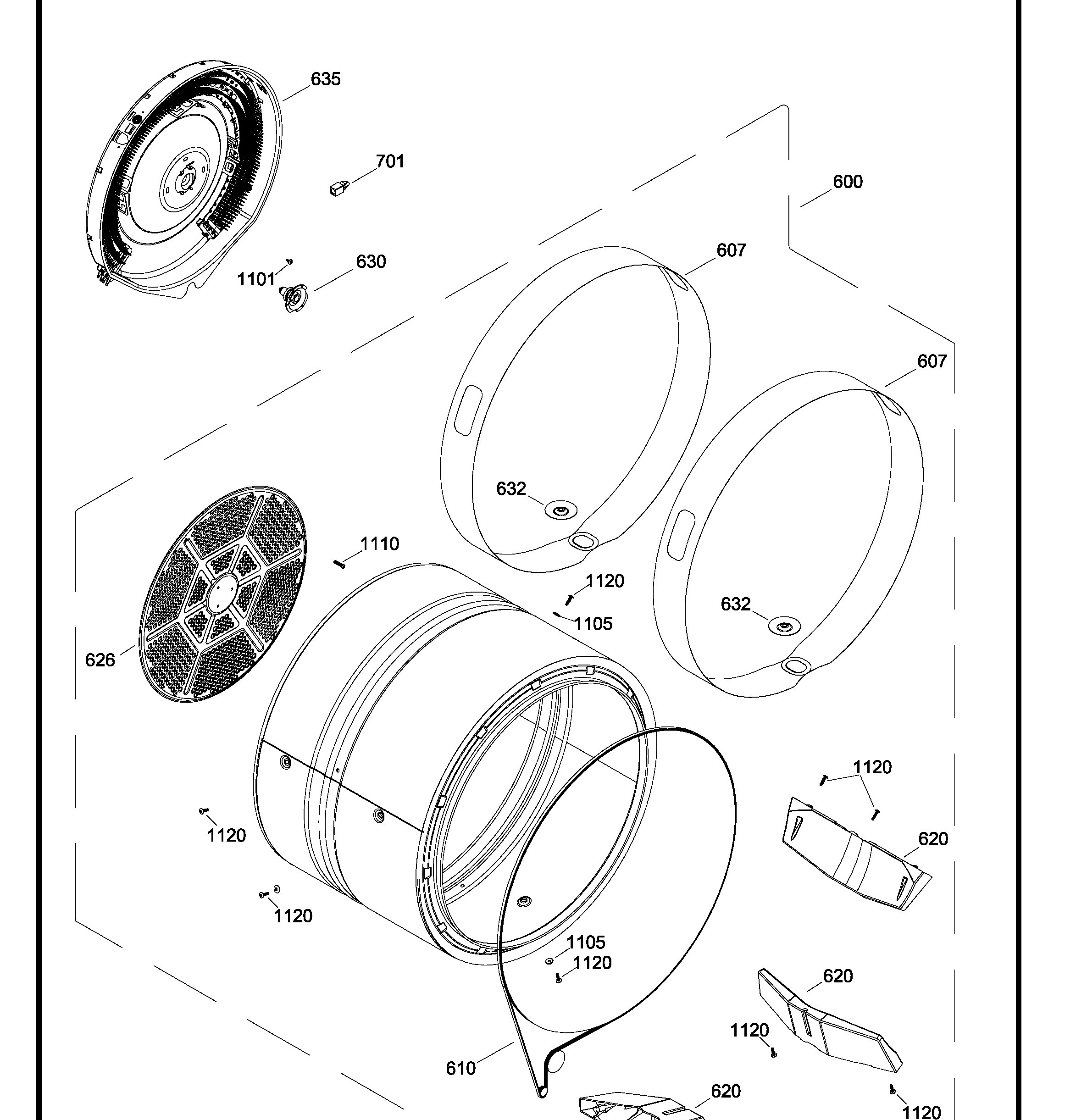 GFDN240EL0WW Exploded View 6 appliance exploded-view parts diagram
