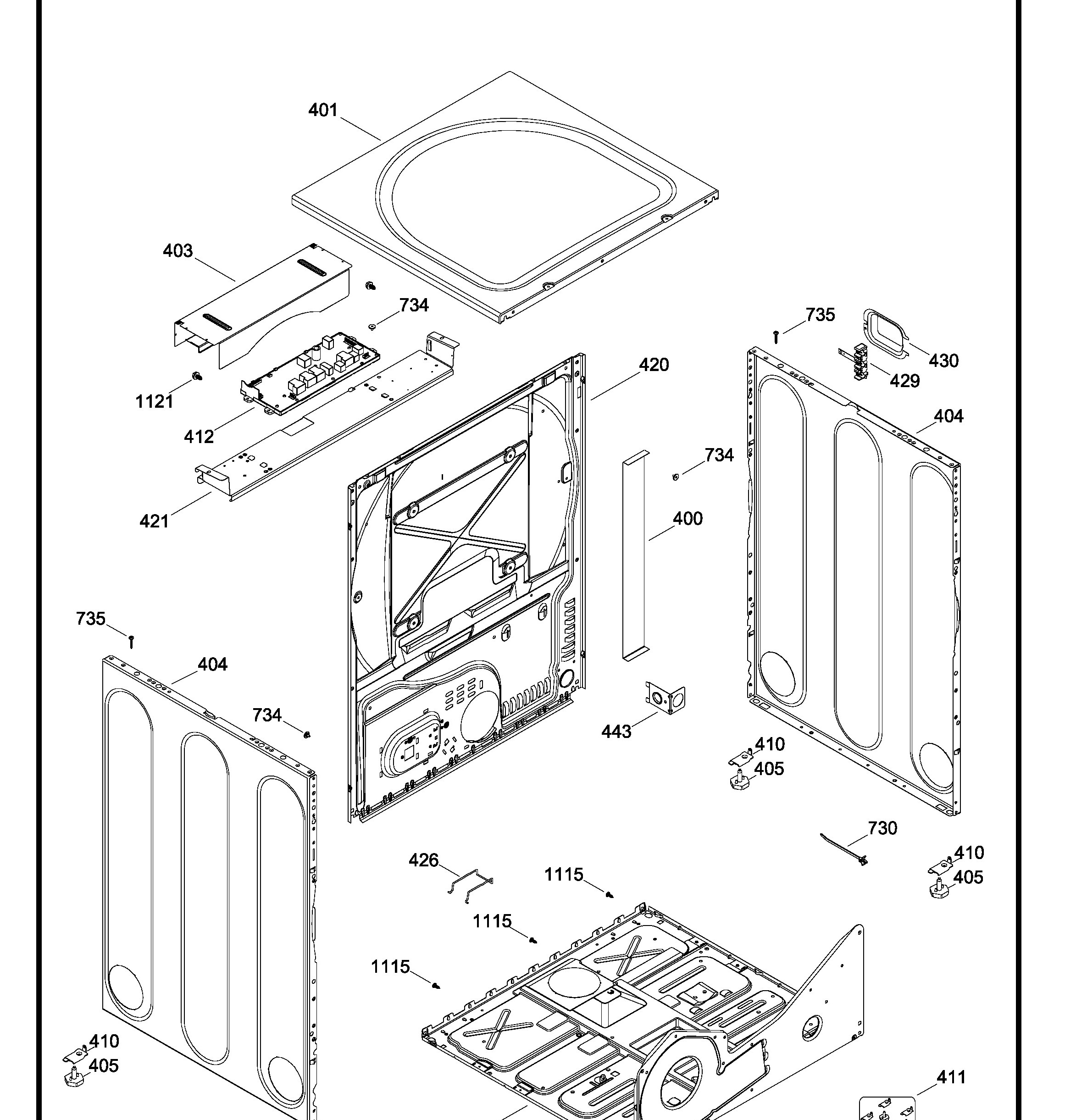 GFDN240EL0WW Exploded View 4 appliance exploded-view parts diagram
