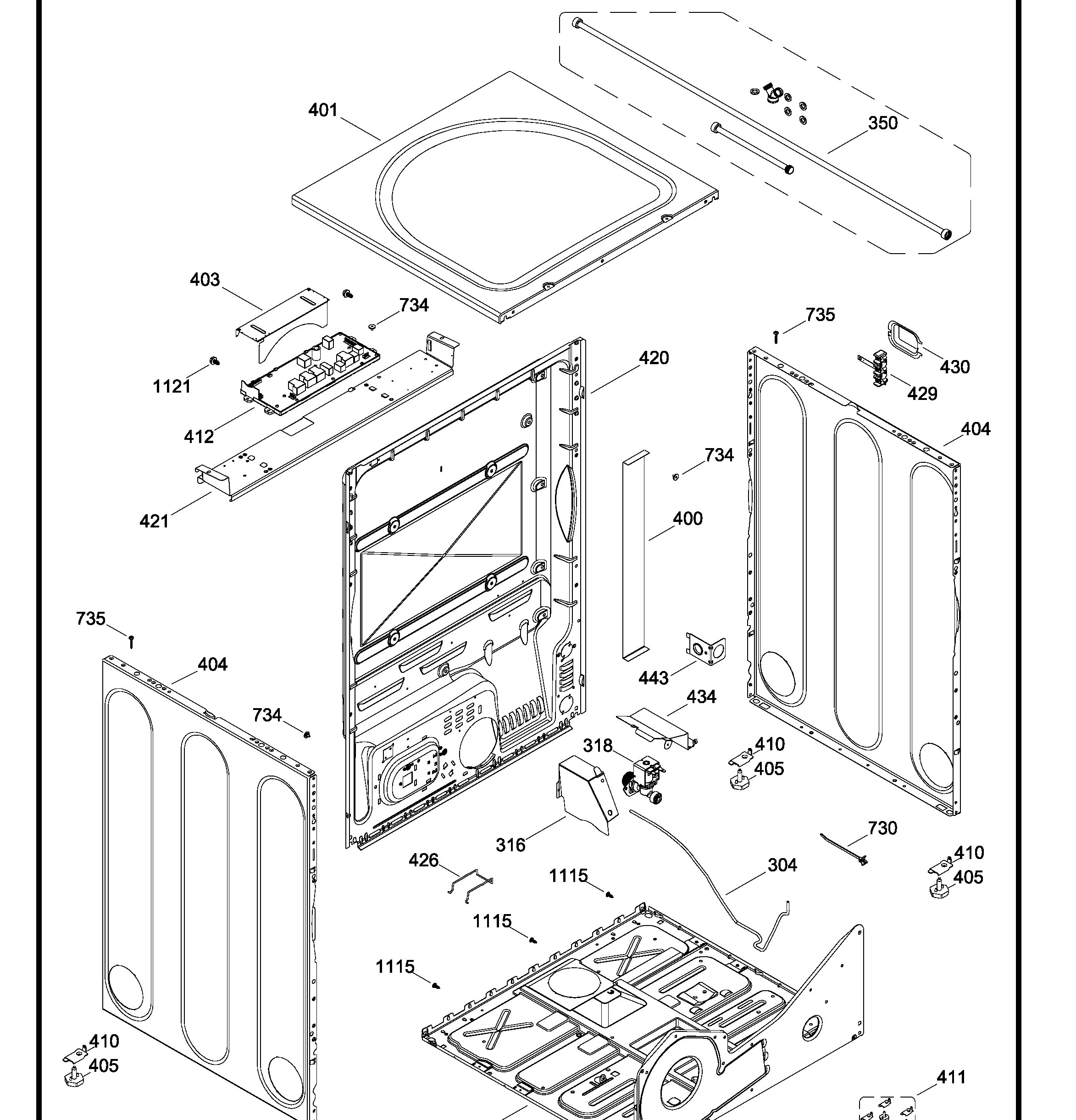 GFDS355EL0MS Exploded View 4 appliance exploded-view parts diagram