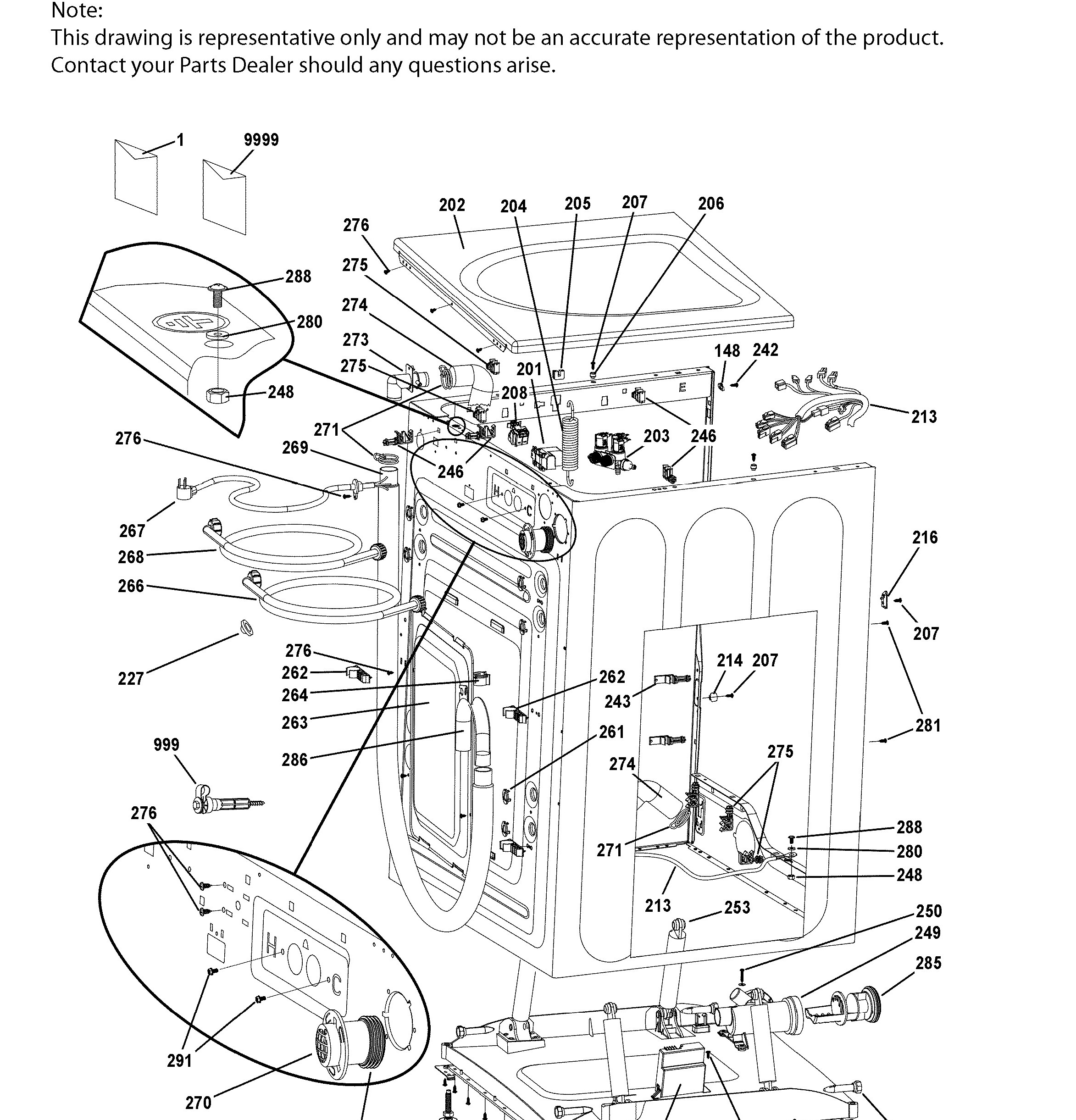 GFW400SCM0WW Exploded View 2 appliance exploded-view parts diagram