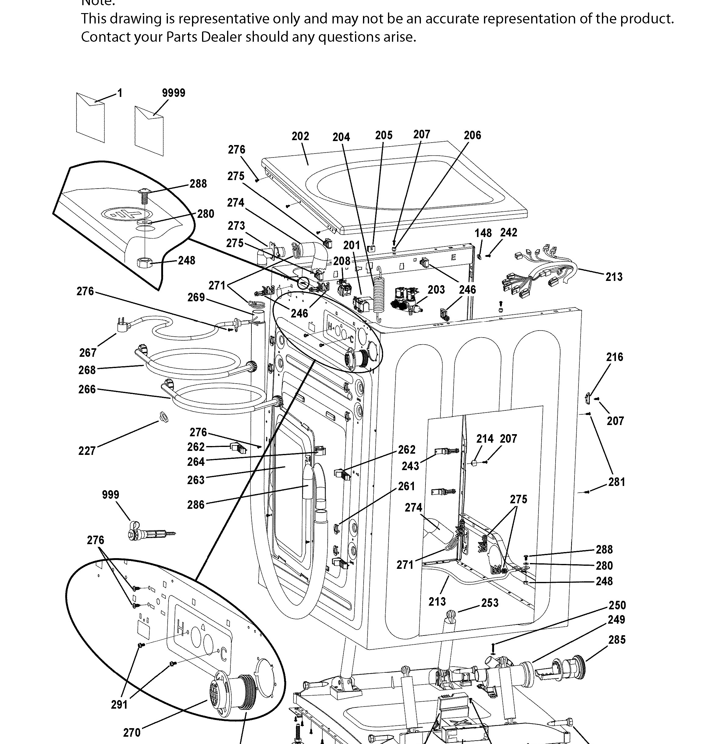 GFW400SCM1WW Exploded View 2 appliance exploded-view parts diagram