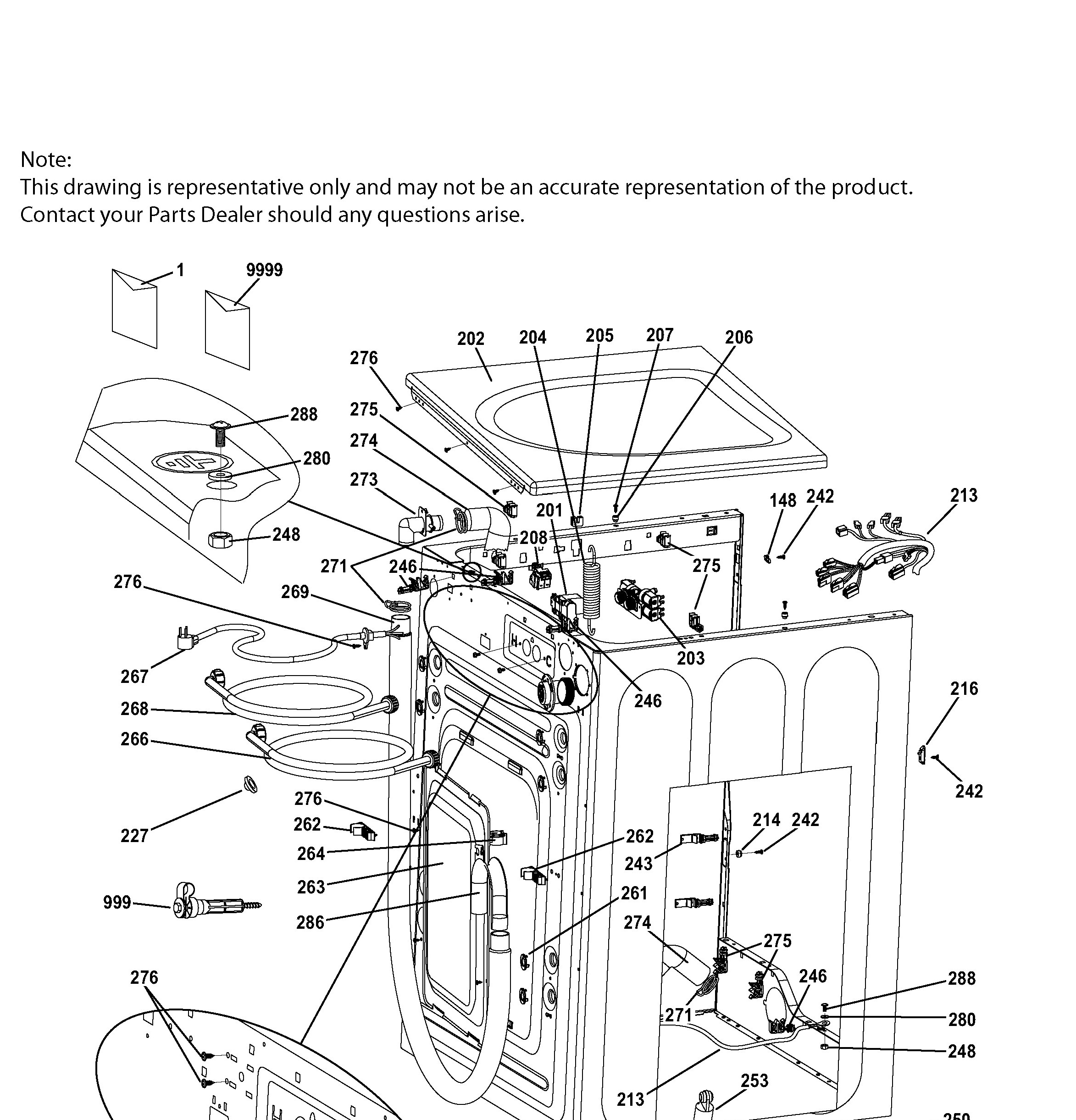 GFW450SPM0DG Exploded View 2 appliance exploded-view parts diagram