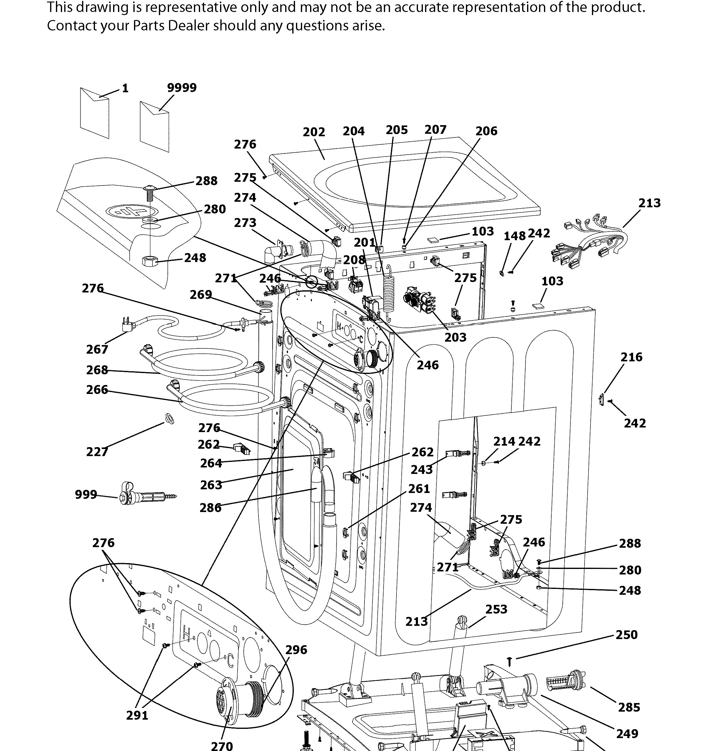 GFW450SPM1DG Exploded View 2 appliance exploded-view parts diagram