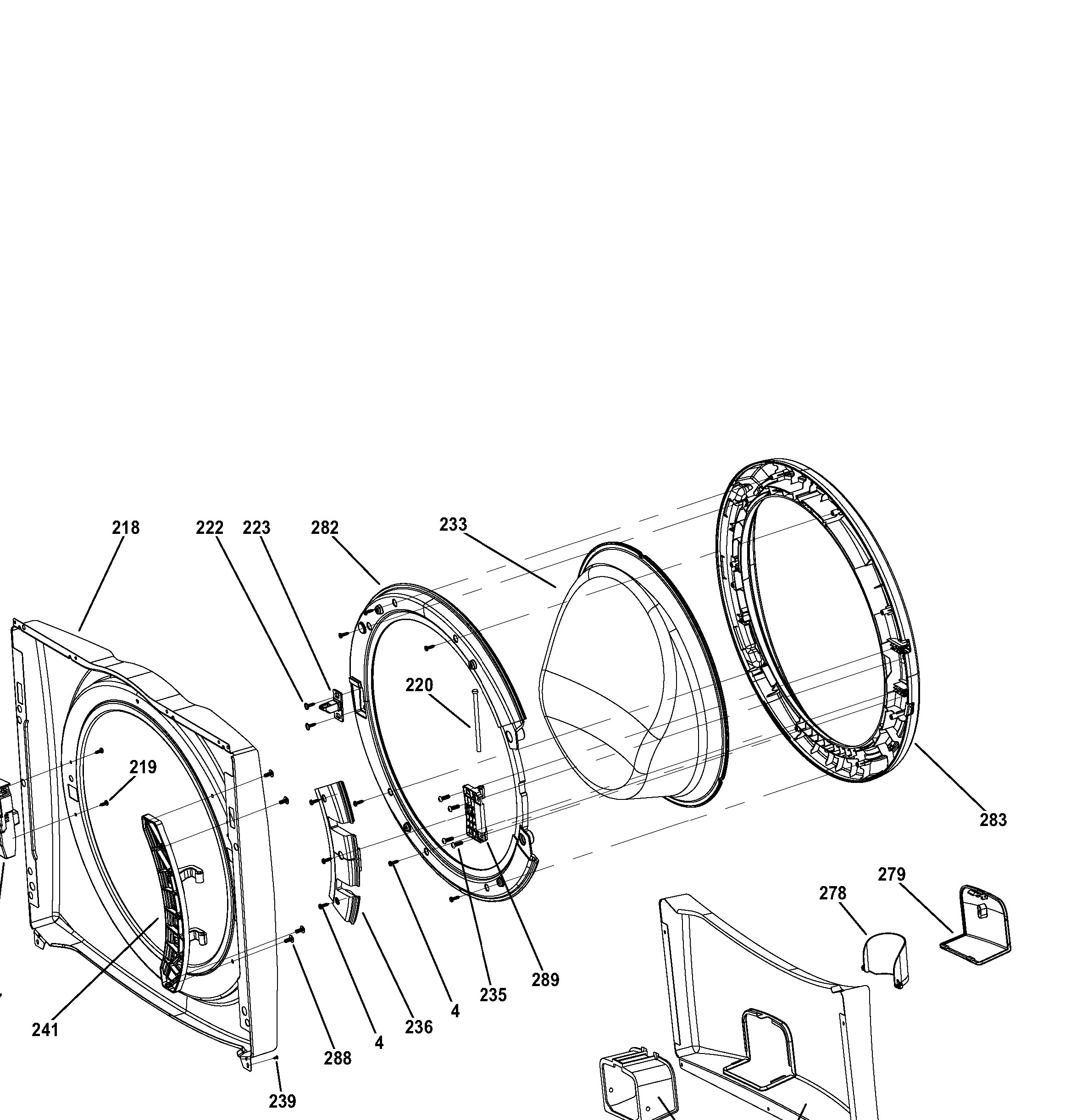 GFW450SSM1WW Exploded View 3 appliance exploded-view parts diagram