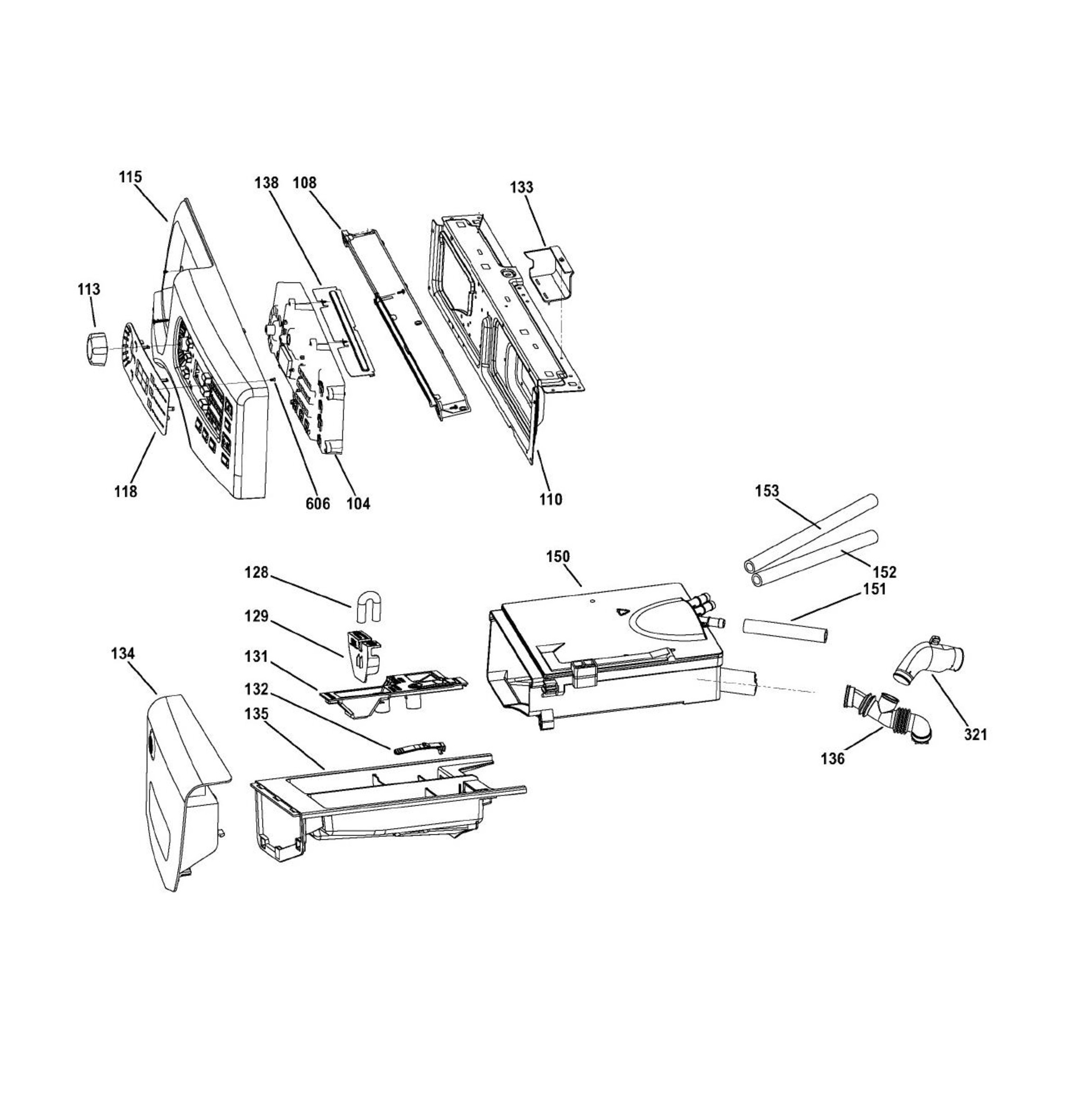 GFWH1200D1WW Exploded View 1 appliance exploded-view parts diagram