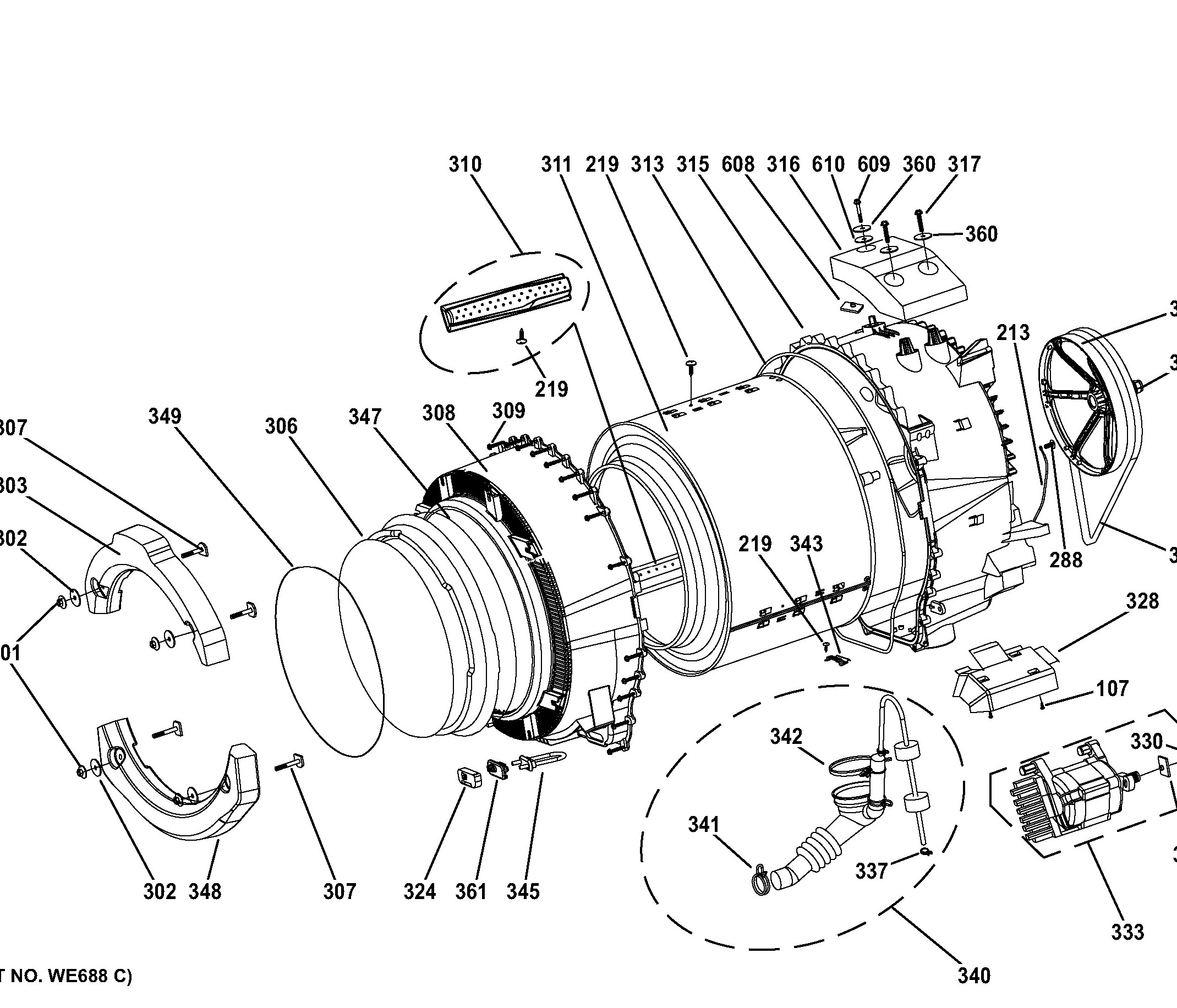 GFWN1100H0WW Exploded View 4 appliance exploded-view parts diagram