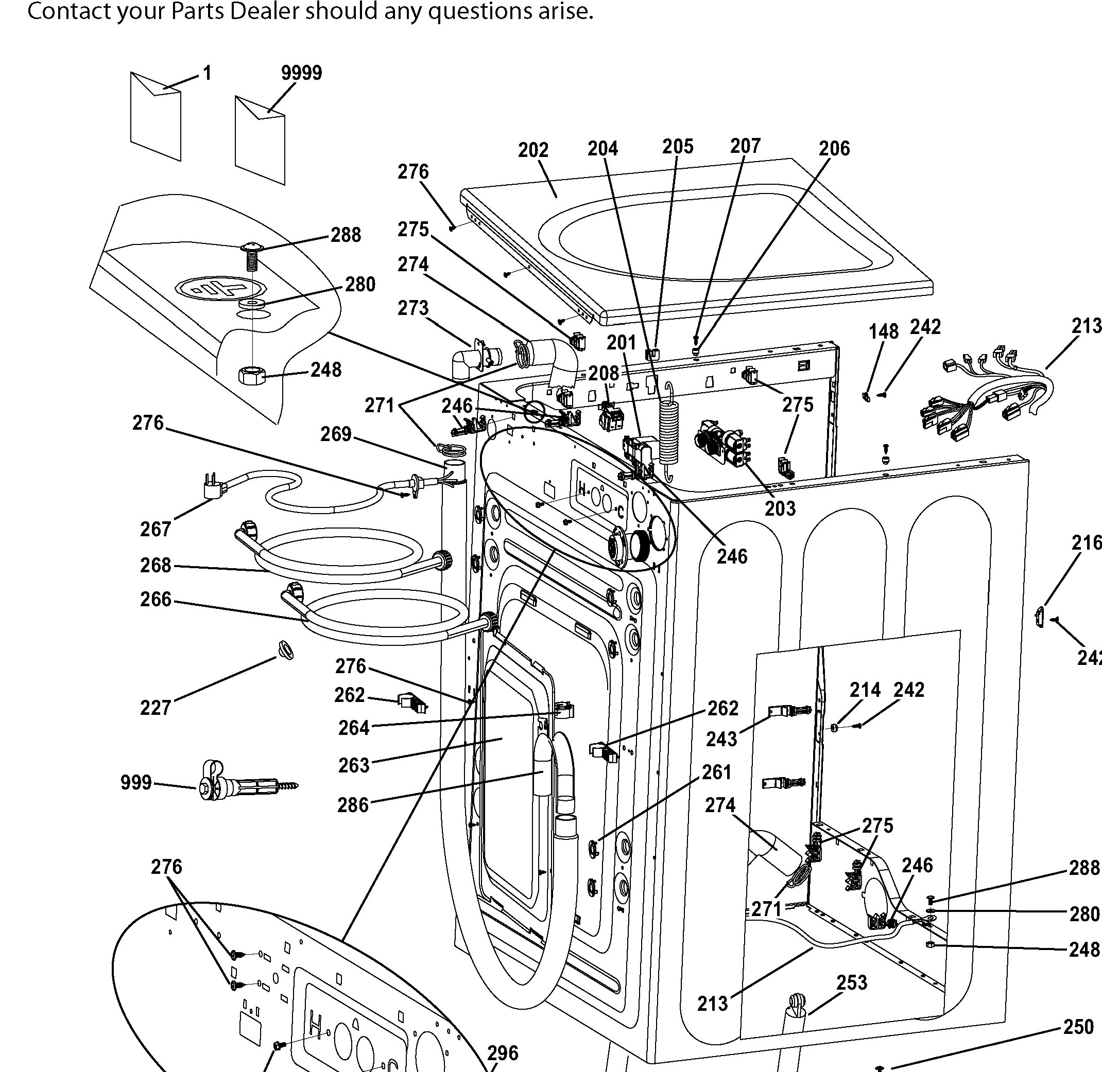 GFWS1700H1WW Exploded View 2 appliance exploded-view parts diagram