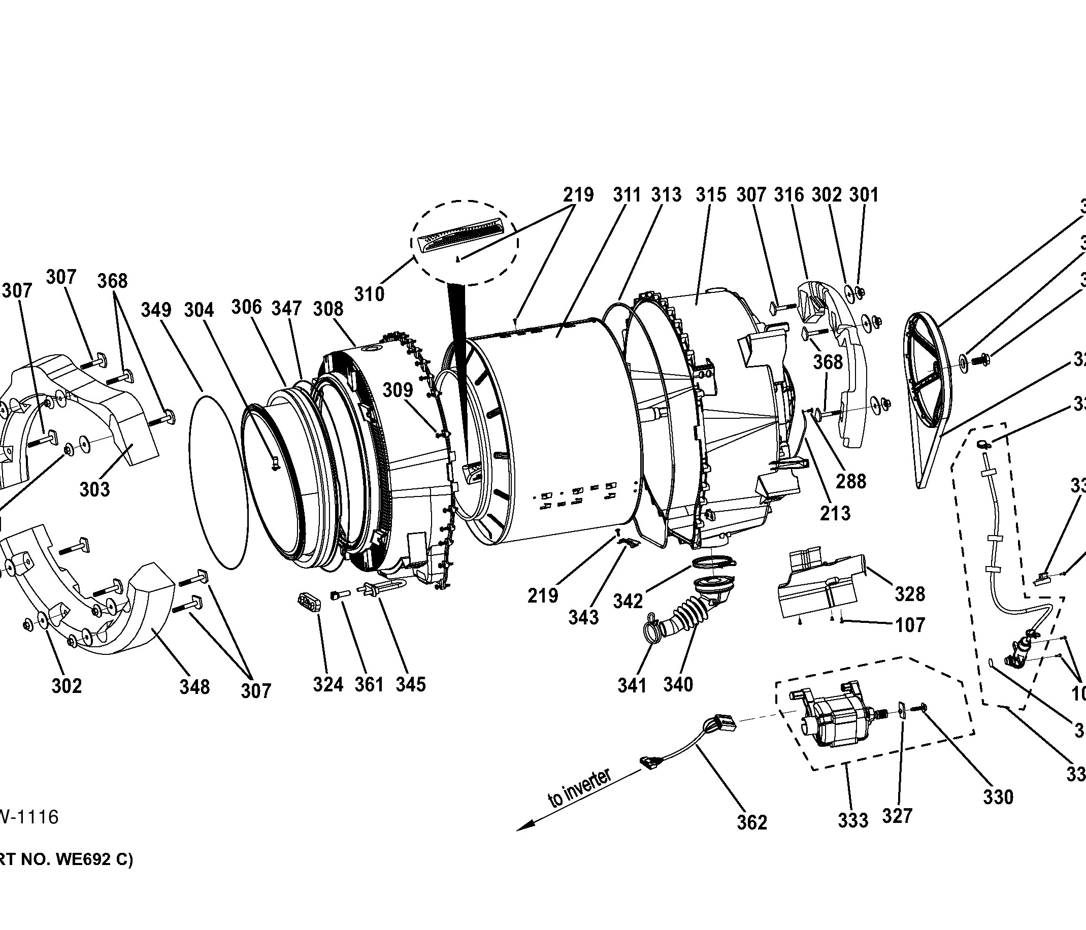 GFWS1705H1DG Exploded View 4 appliance exploded-view parts diagram