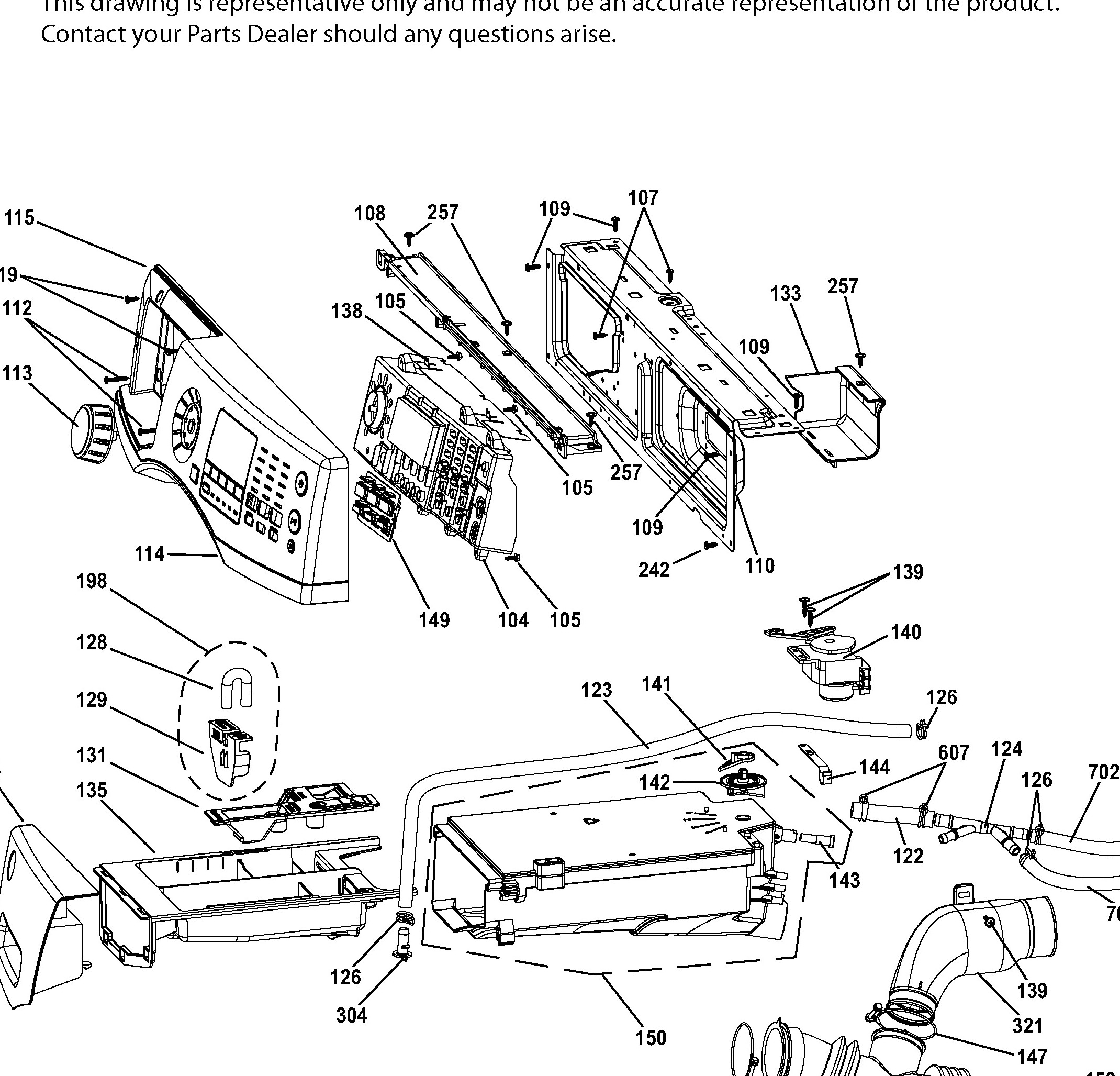 GFWS1705H1DG Exploded View 1 appliance exploded-view parts diagram