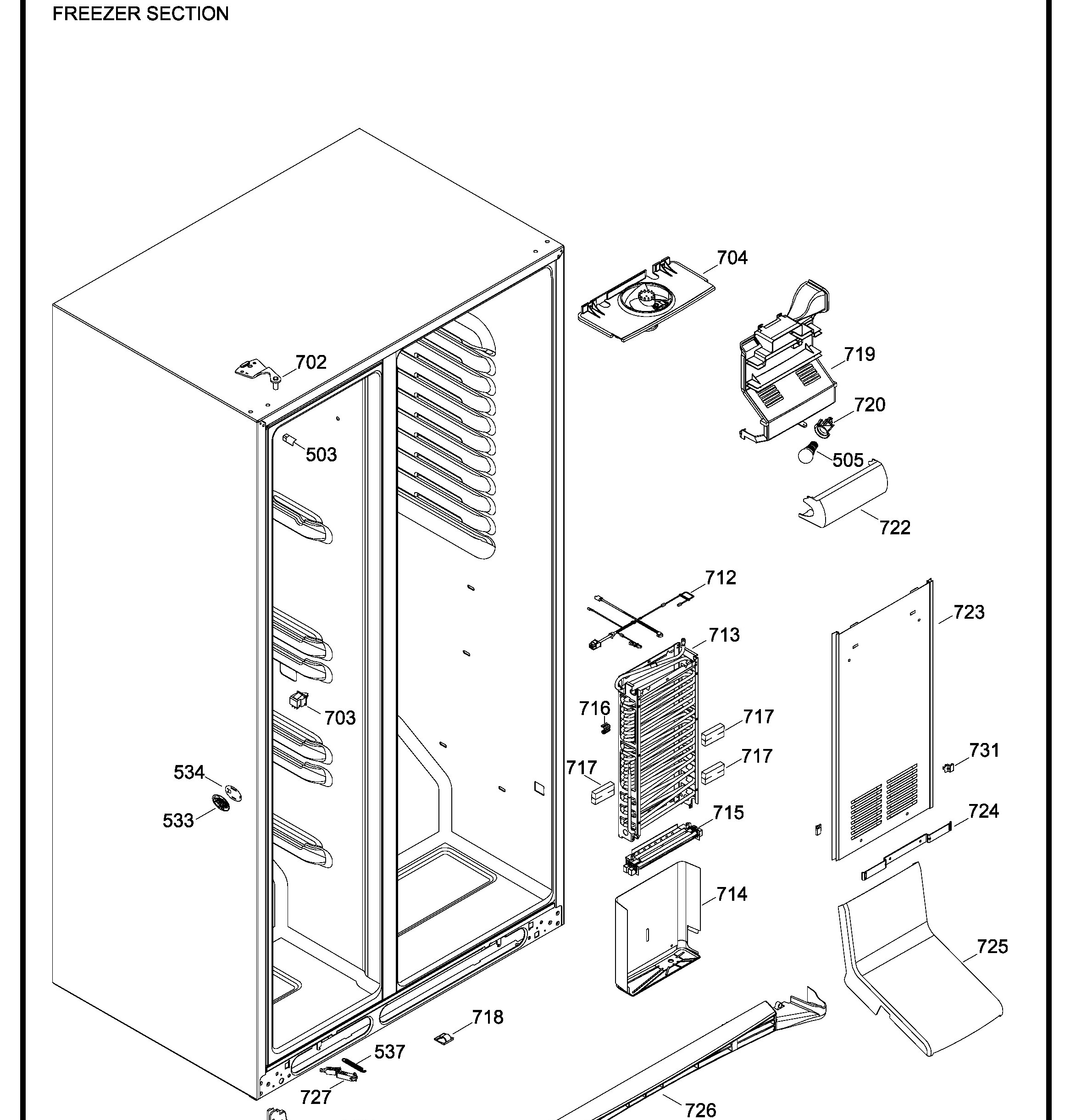GKCS2LFGCFSS Exploded View 7 appliance exploded-view parts diagram