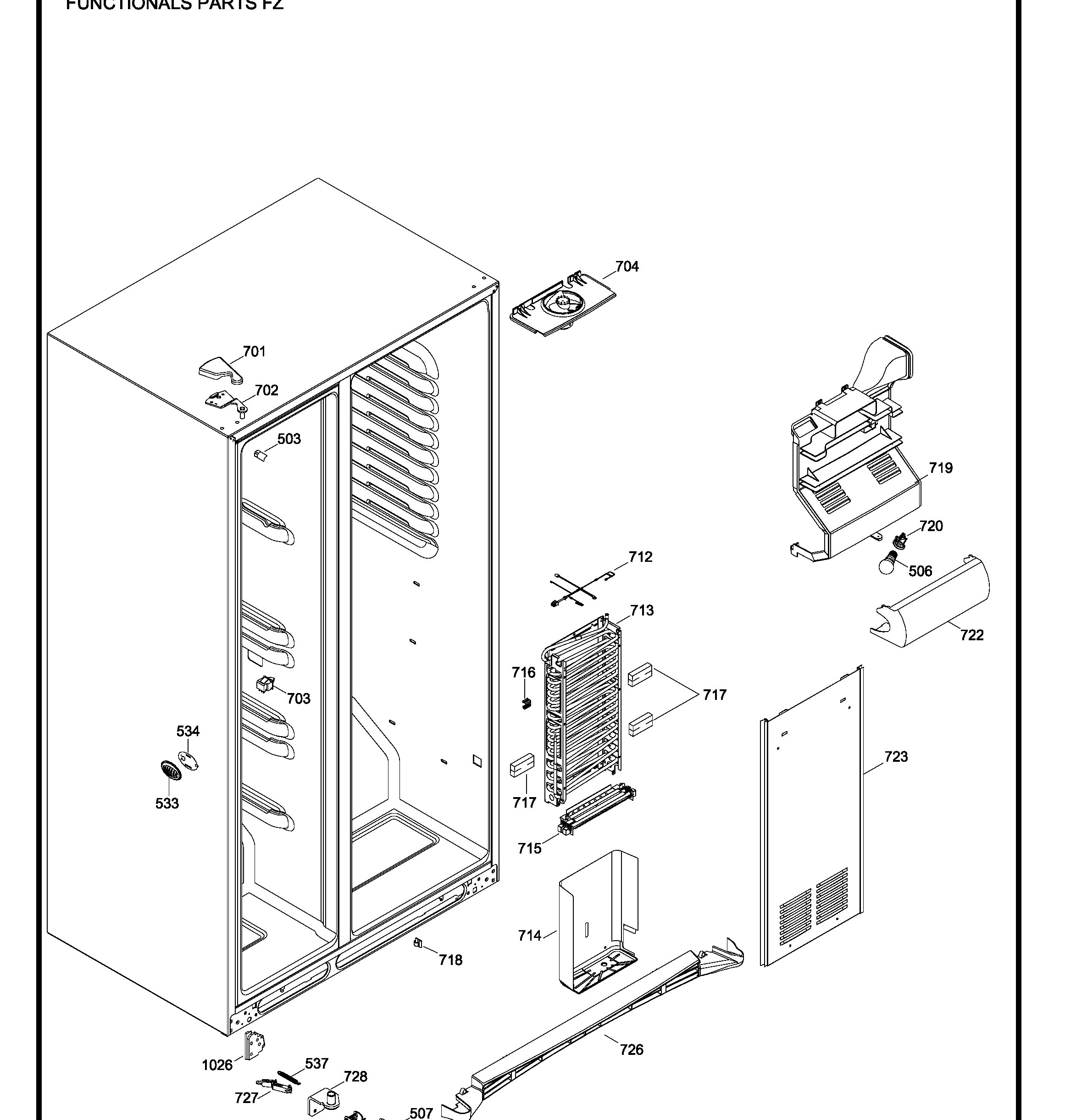 GKCS6FGGBFSS Exploded View 7 appliance exploded-view parts diagram