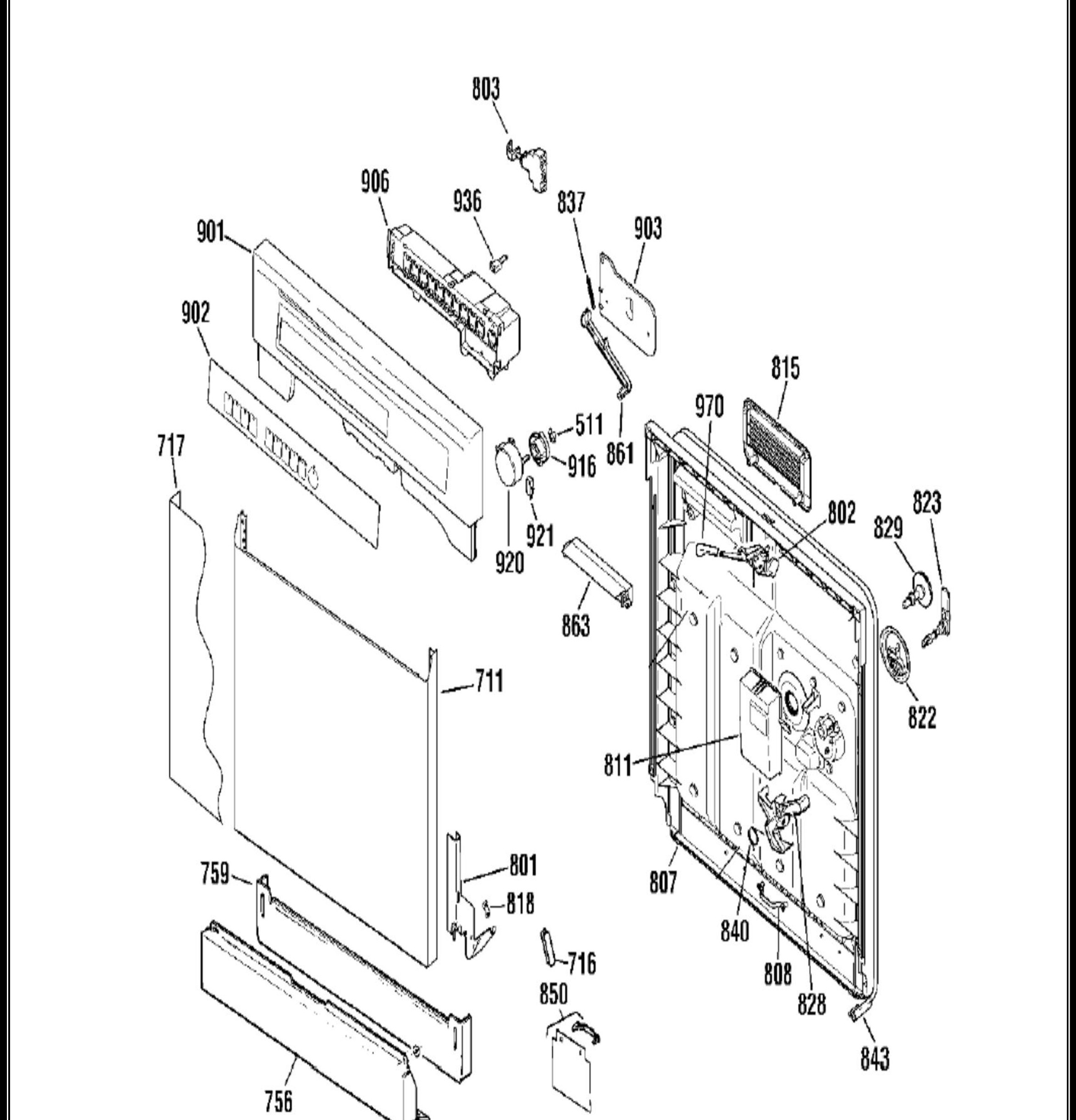 GLV1426P00WW Exploded View 1 appliance exploded-view parts diagram
