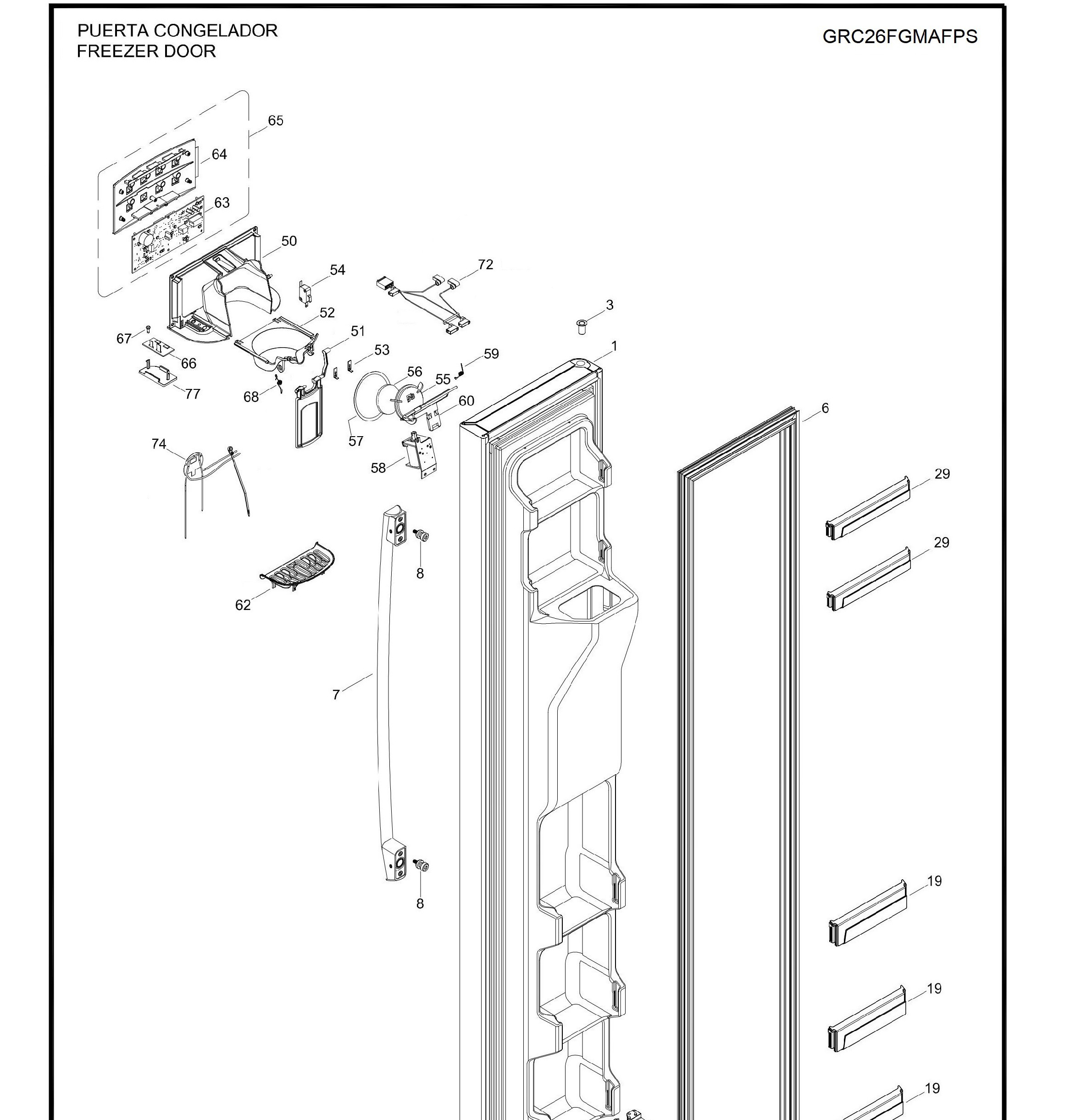 GRC26FGMAFPS Exploded View 1 appliance exploded-view parts diagram