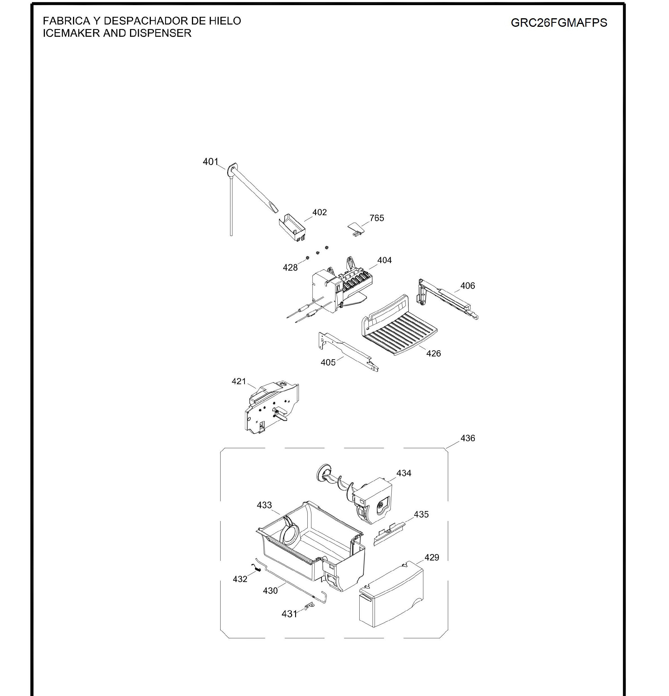 GRC26FGMAFPS Exploded View 5 appliance exploded-view parts diagram