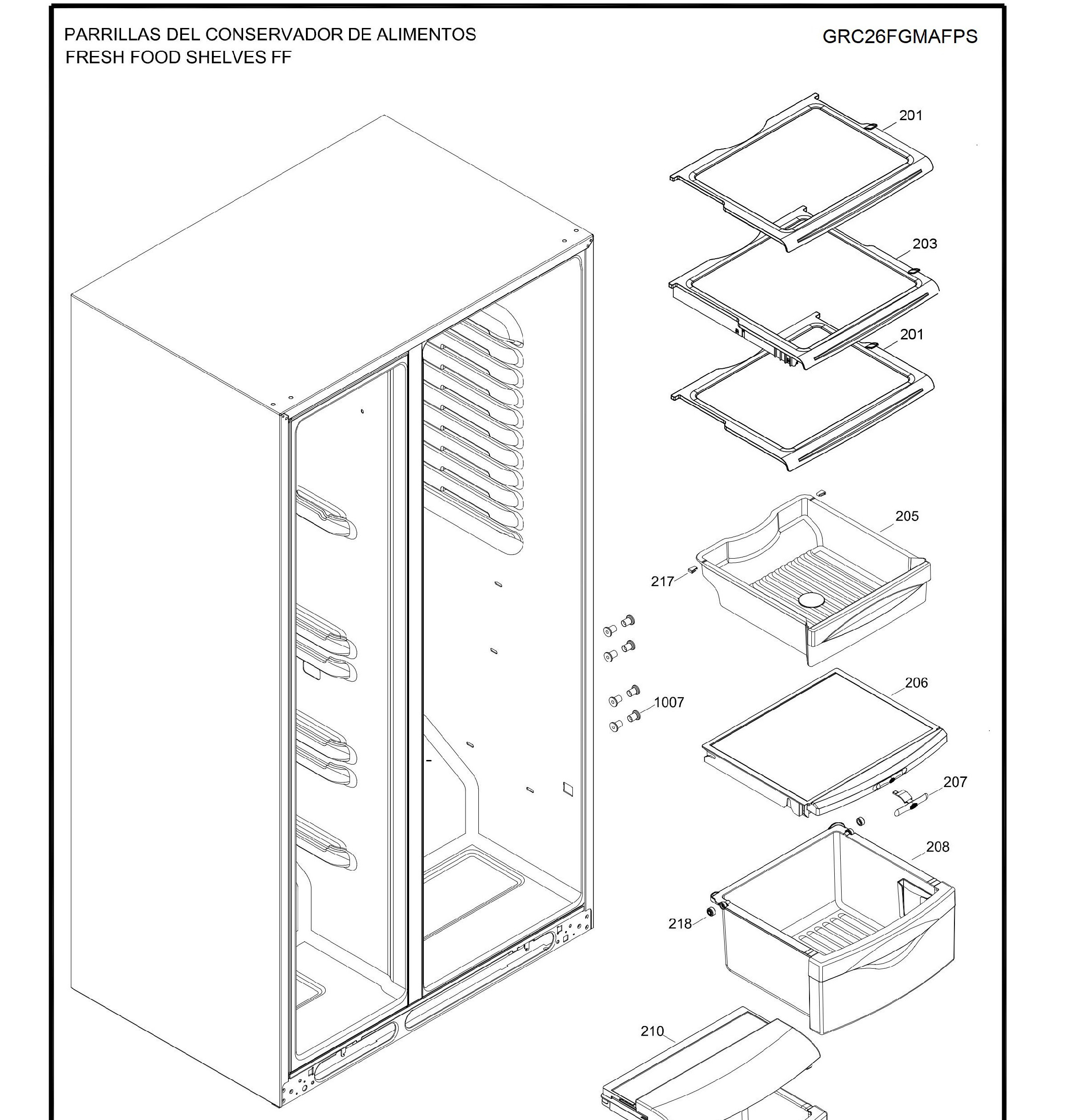 GRC26FGMAFPS Exploded View 3 appliance exploded-view parts diagram