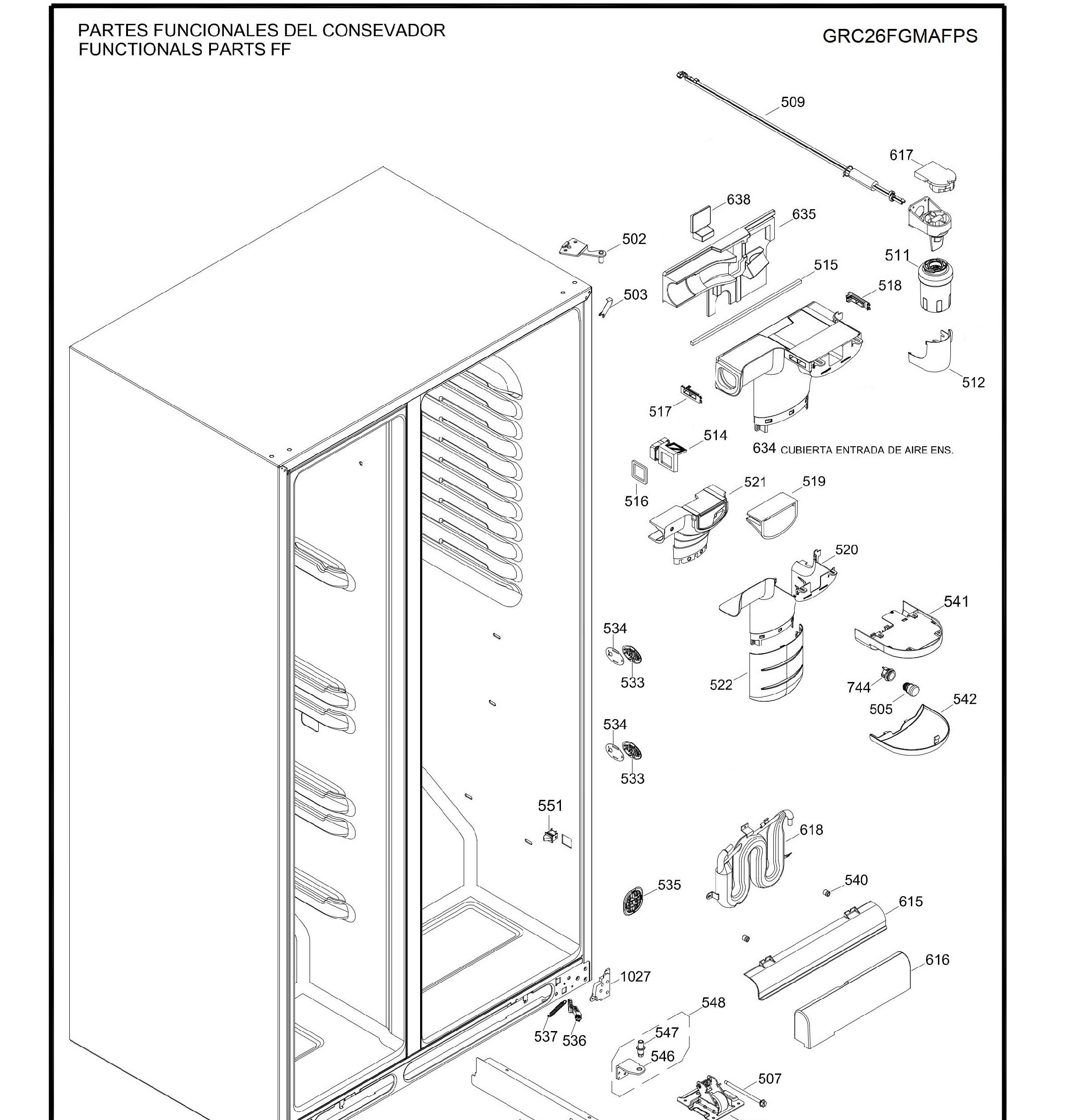 GRC26FGMAFPS Exploded View 6 appliance exploded-view parts diagram