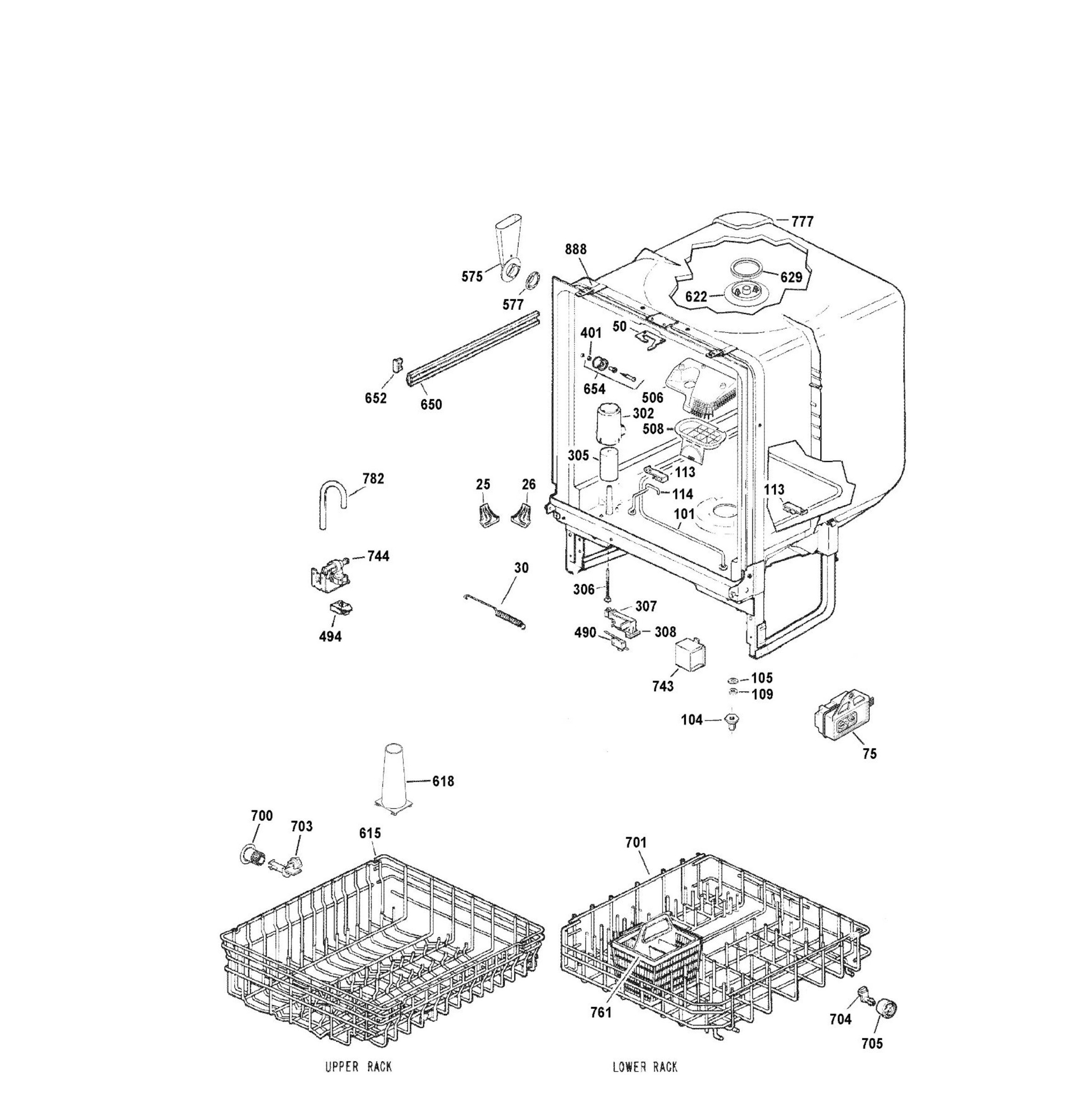 GSD3360D50SS Exploded View 2 appliance exploded-view parts diagram