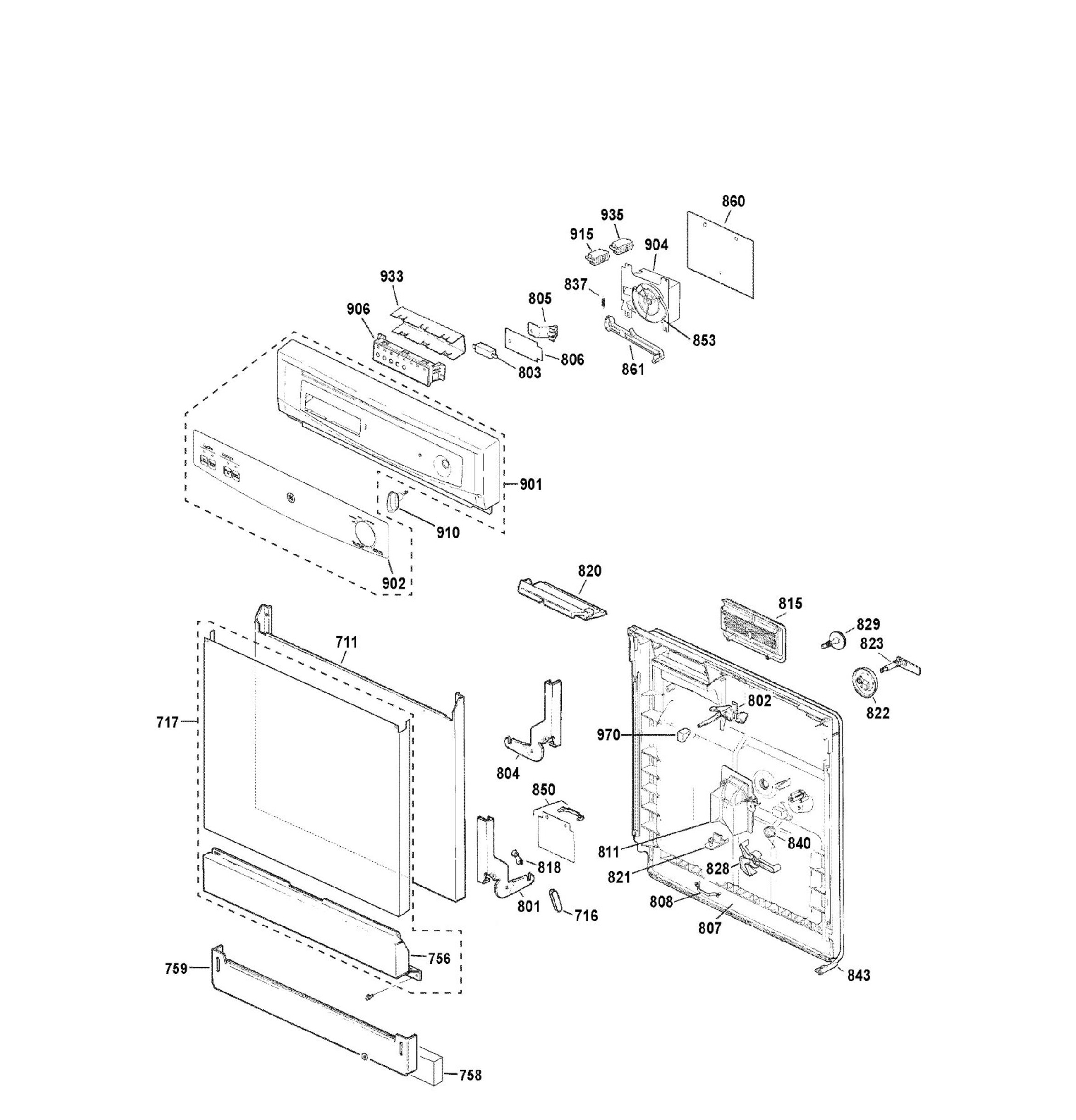 GSD3360D50SS Exploded View 1 appliance exploded-view parts diagram