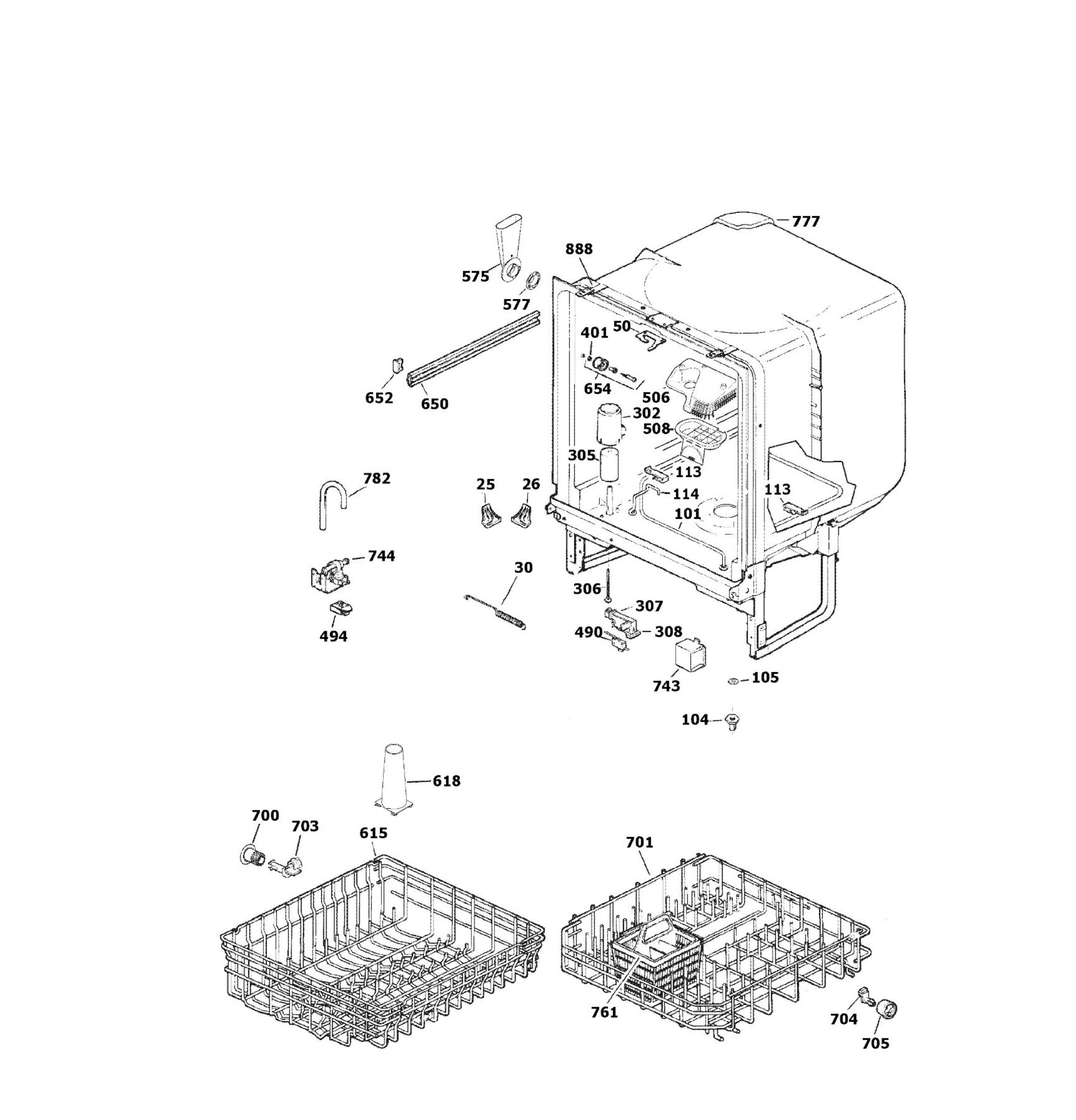 GSD3360K65SS Exploded View 2 appliance exploded-view parts diagram