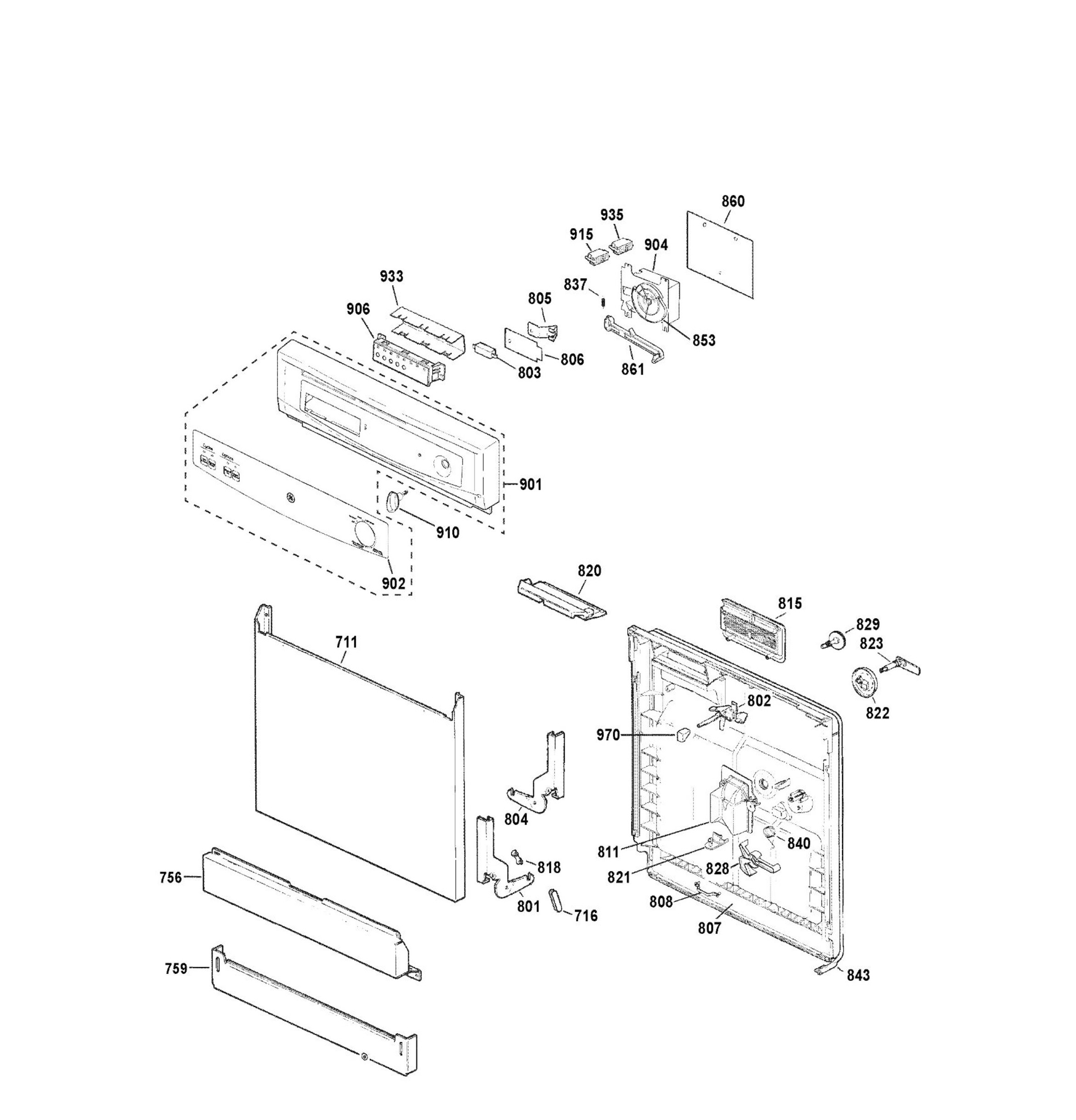 GSD3360K65SS Exploded View 1 appliance exploded-view parts diagram