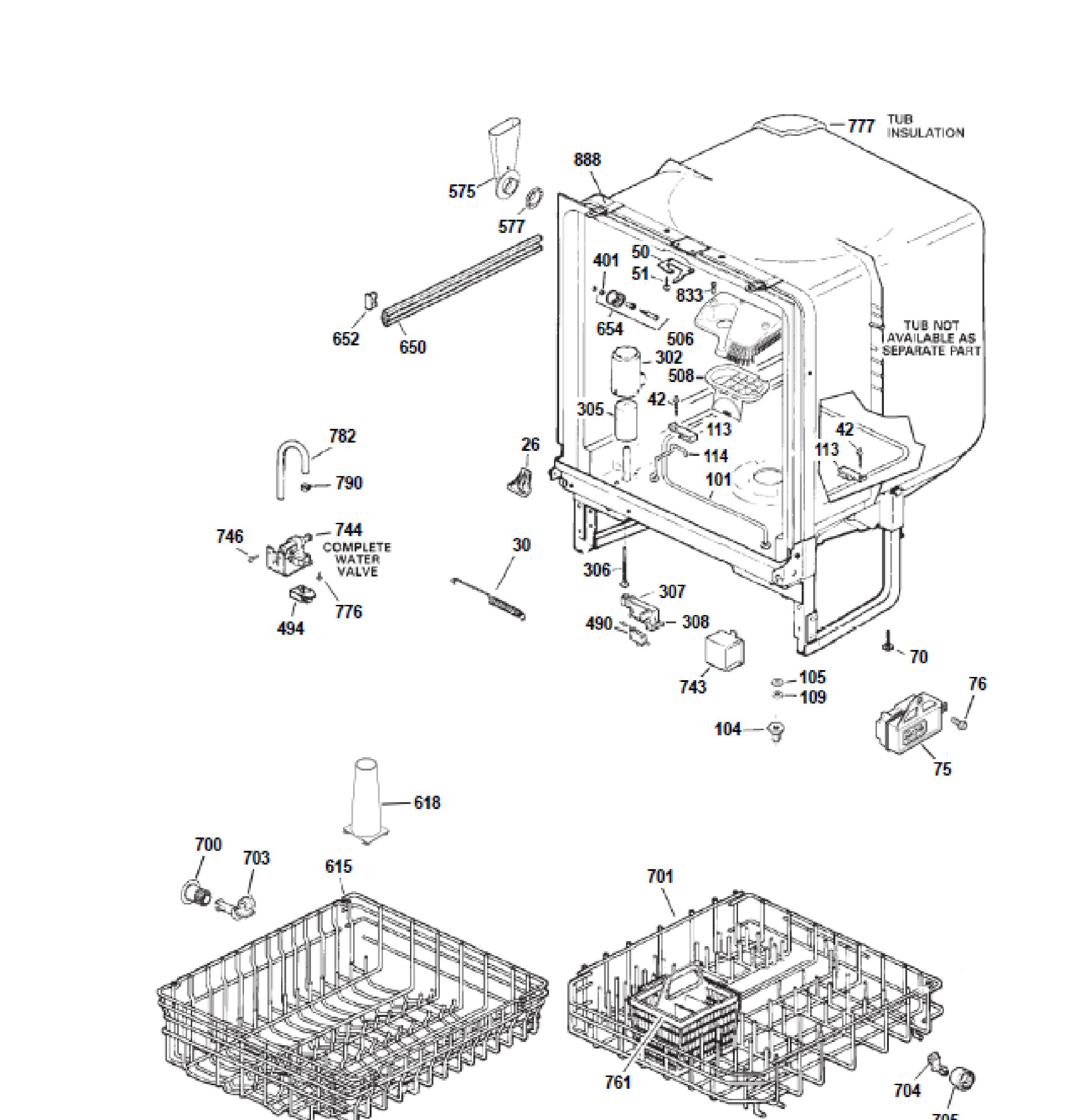 GSD4060K00SS Exploded View 2 appliance exploded-view parts diagram