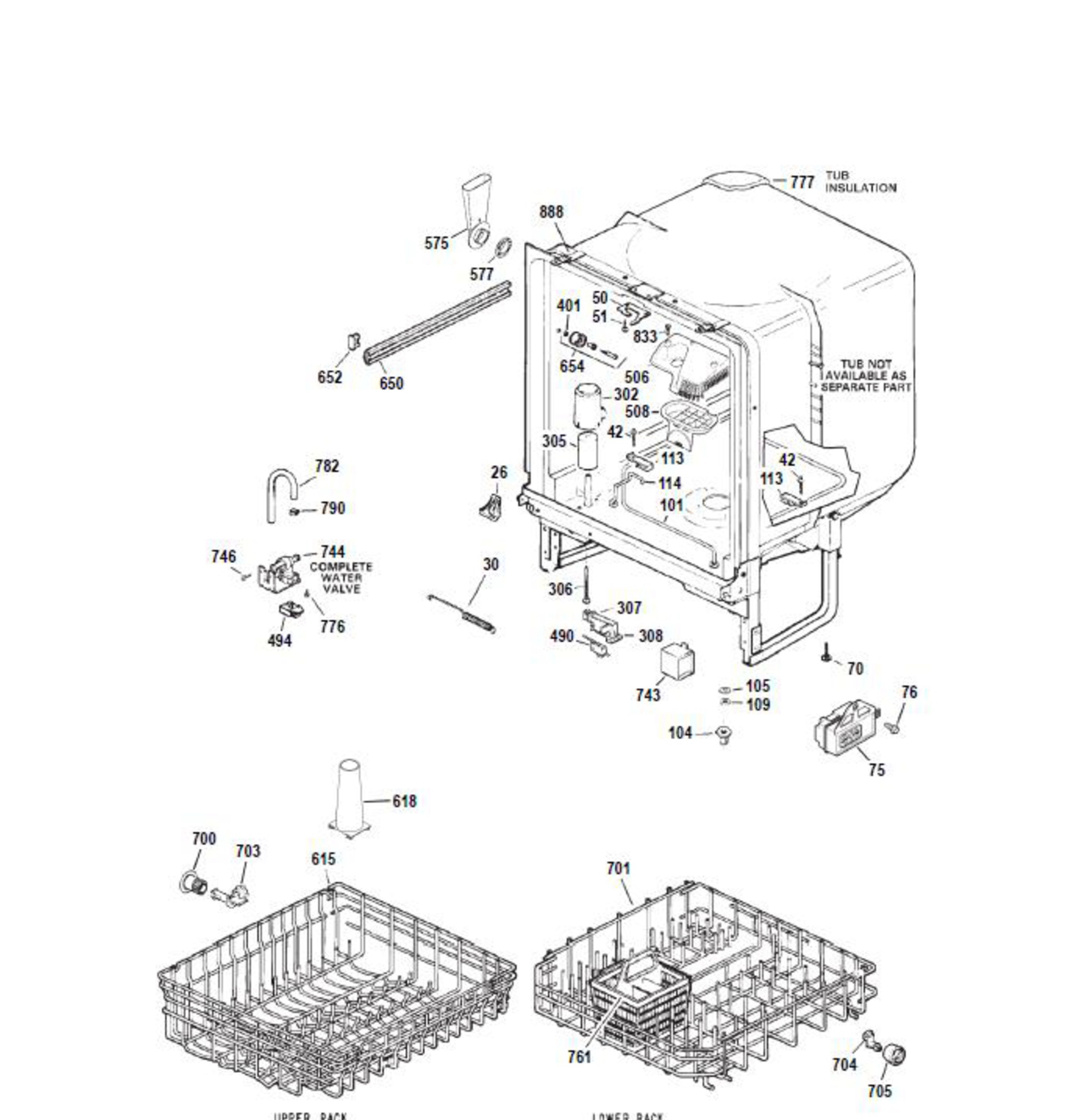 GSD4060K01SS Exploded View 2 appliance exploded-view parts diagram