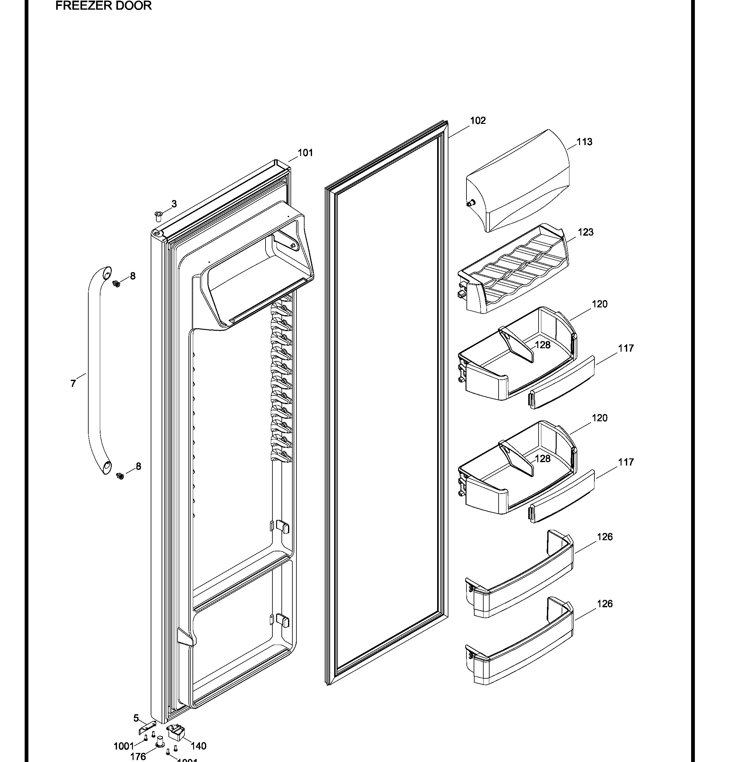 GSRS3QGXKFSS Exploded View 2 appliance exploded-view parts diagram