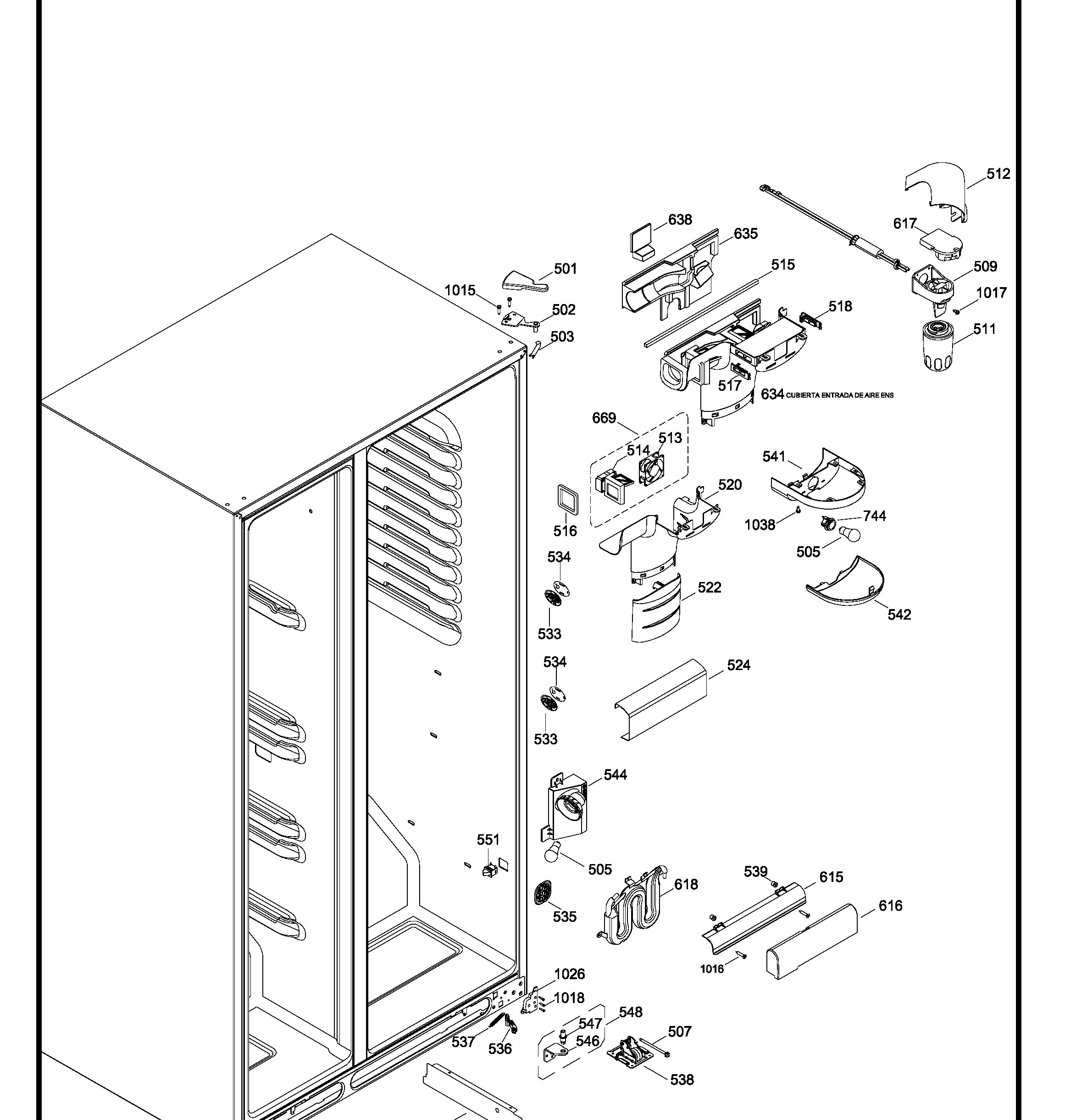 GSRS3QGXKFSS Exploded View 6 appliance exploded-view parts diagram