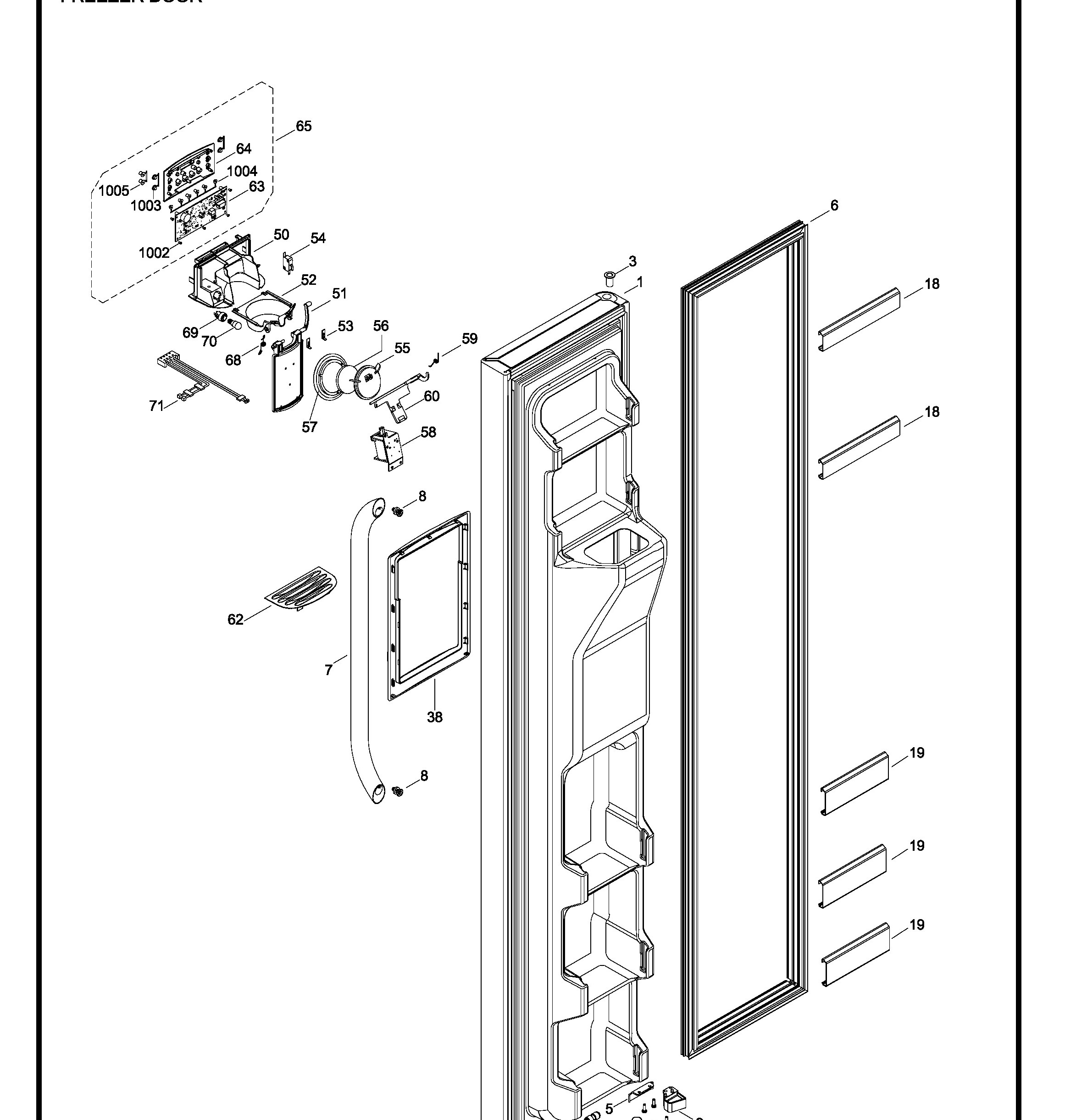 GSRS3QGXKFSS Exploded View 1 appliance exploded-view parts diagram