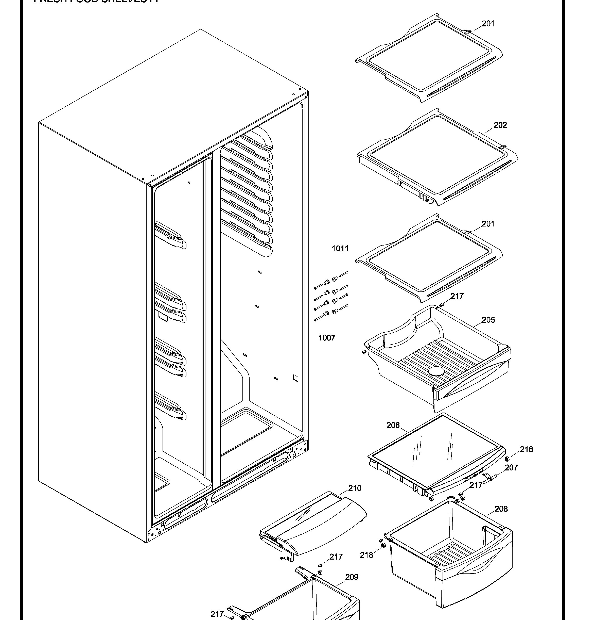 GSRS3QGXKFSS Exploded View 3 appliance exploded-view parts diagram