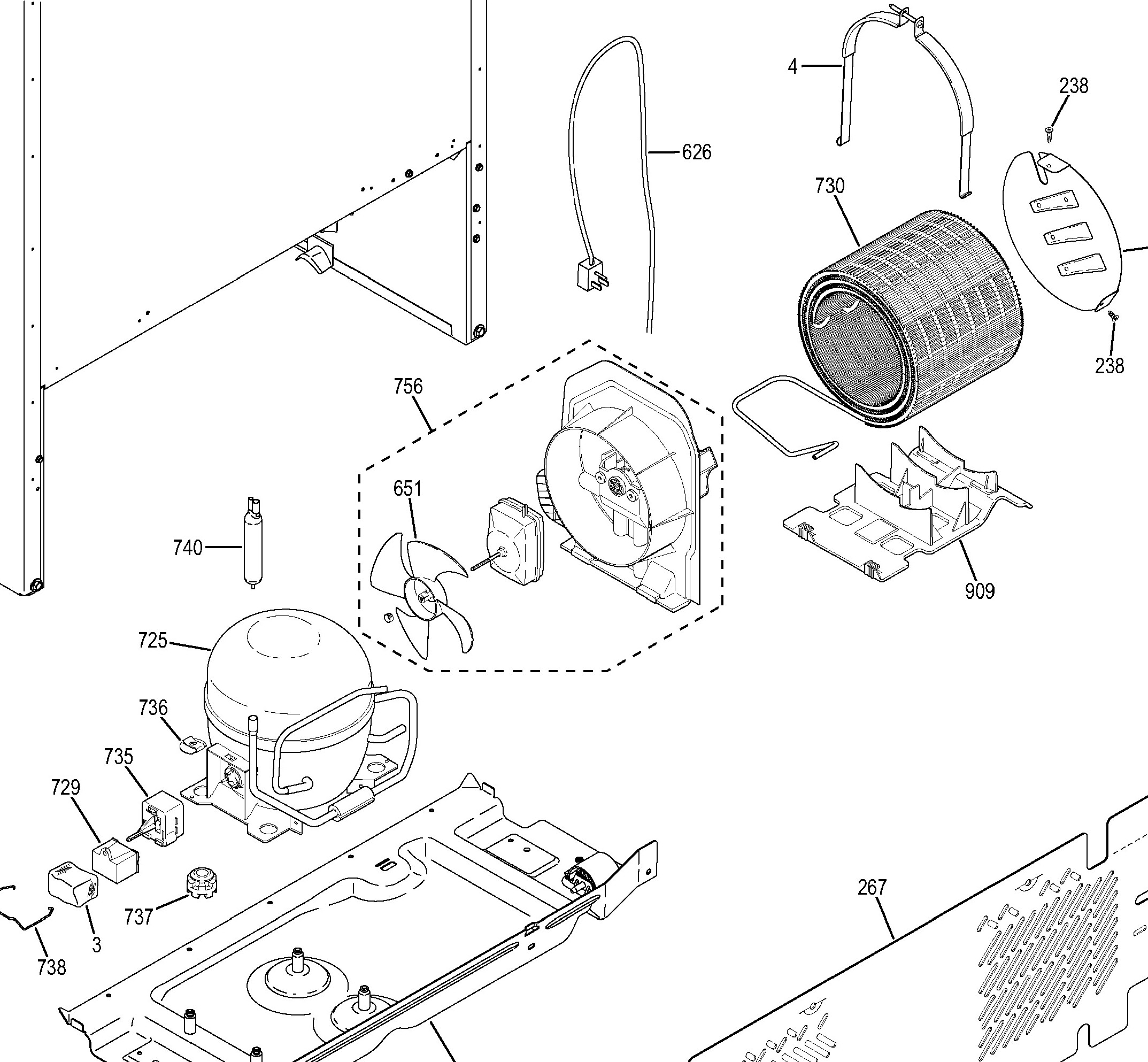 GTE18GSHHRSS Exploded View 5 appliance exploded-view parts diagram
